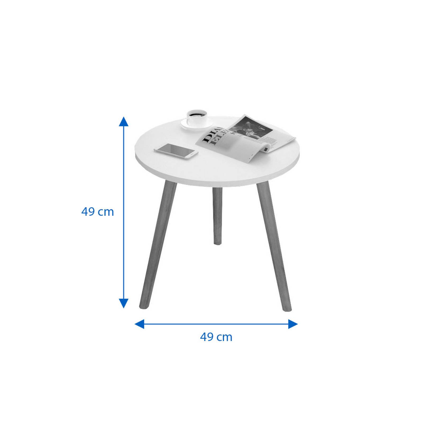 Mesa Lateral Minimalista Sala Recámara Beli Blanca Moderna.