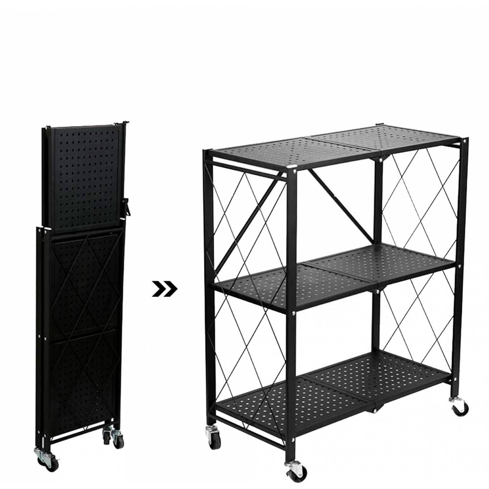 Estantería Plegable de Metal para Cocina de 3 Niveles Nao