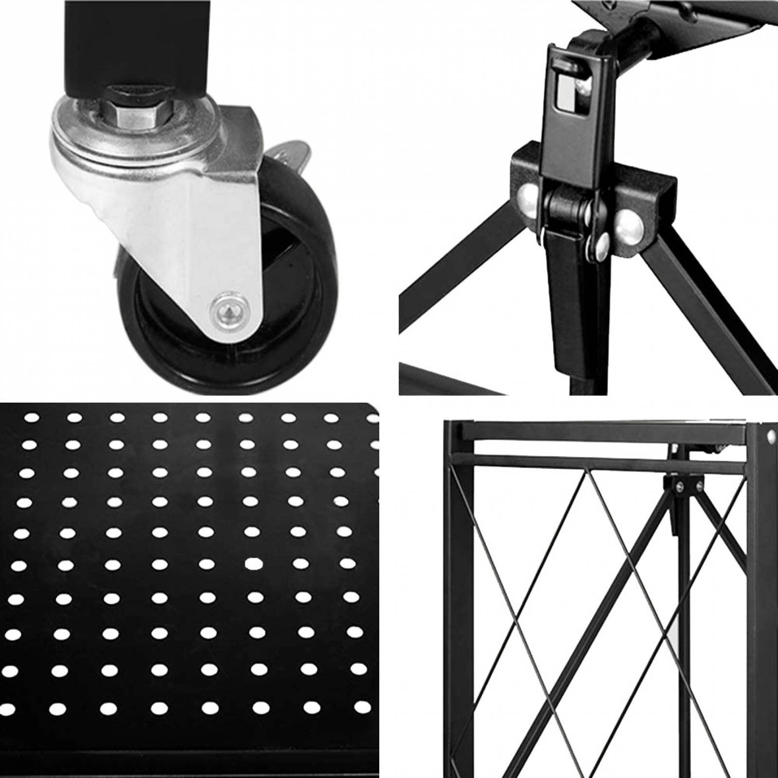 Estantería Plegable de Metal para Cocina de 3 Niveles Nao