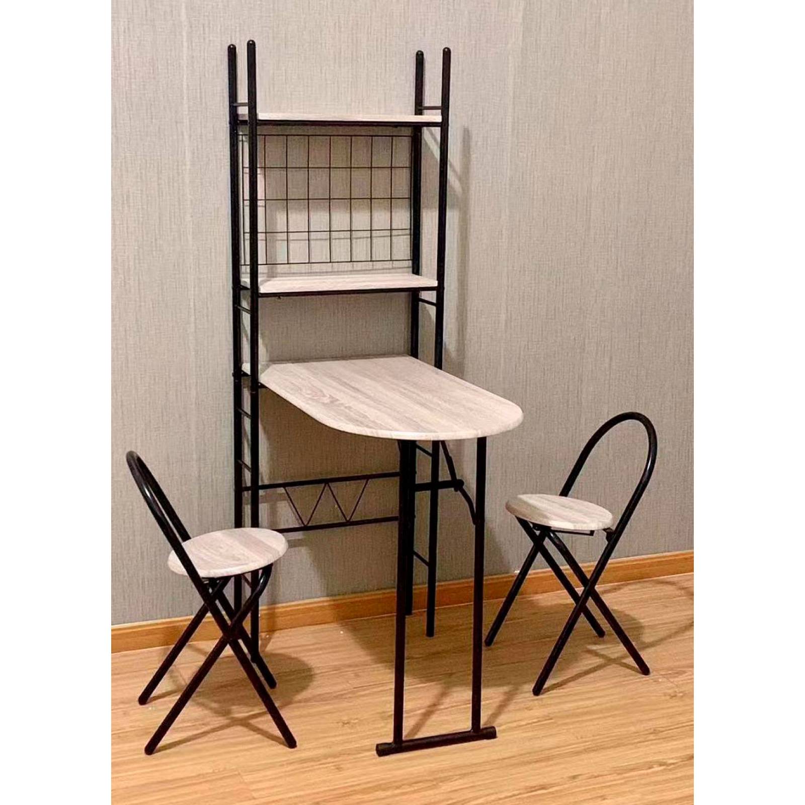 Desayunador Plegable C/2 Bancos de Cocina para Comedor