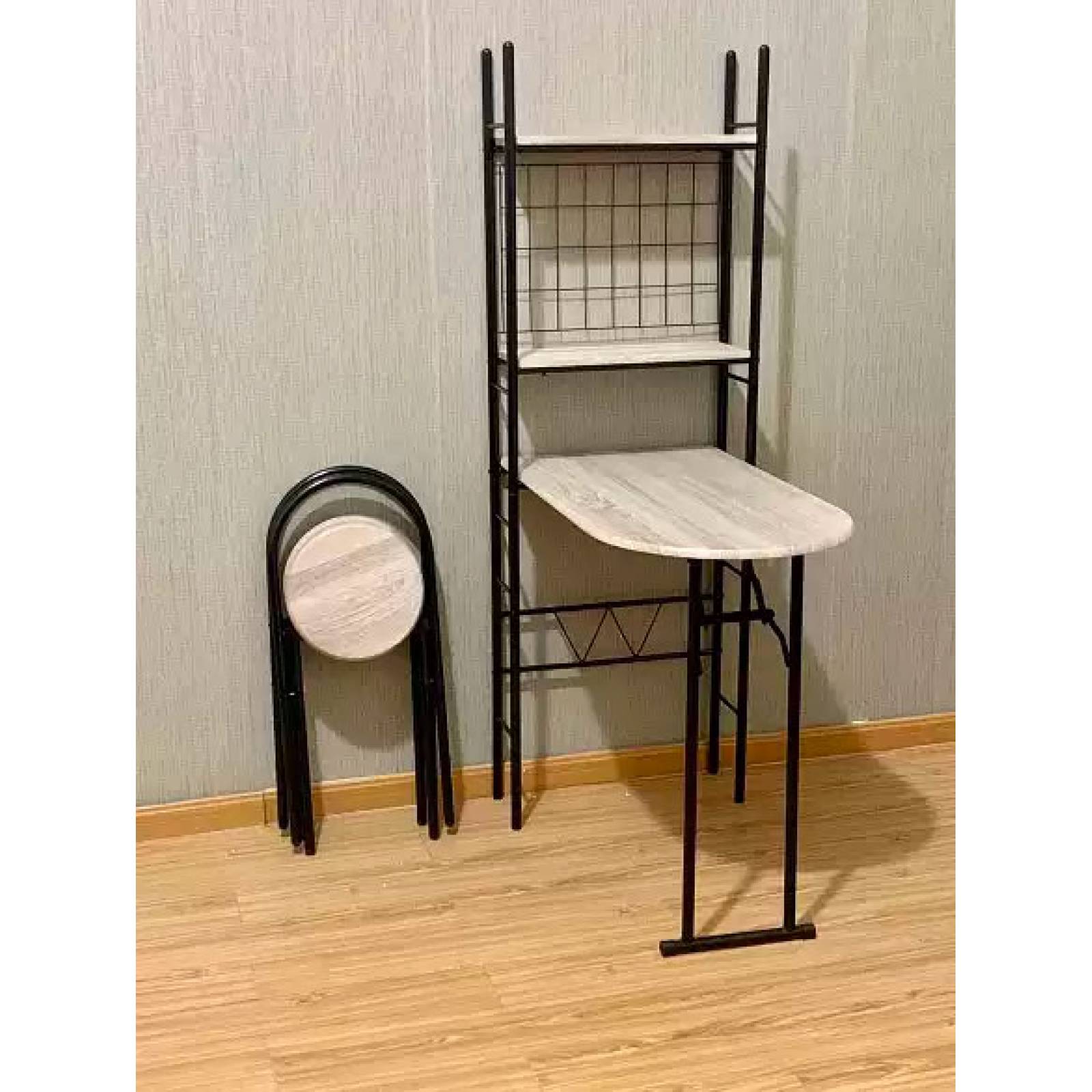 Desayunador Plegable C/2 Bancos de Cocina para Comedor