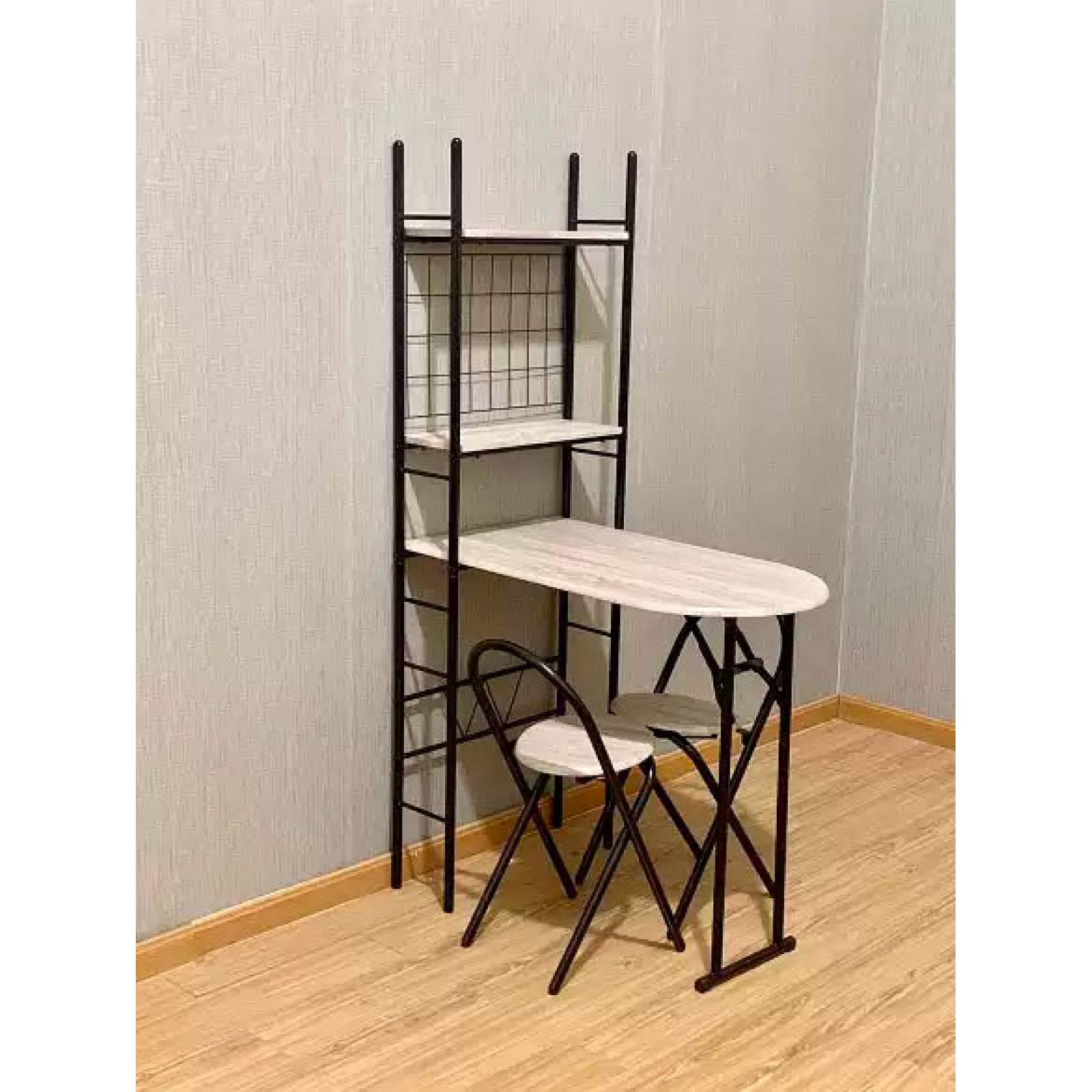 Desayunador Plegable C/2 Bancos de Cocina para Comedor