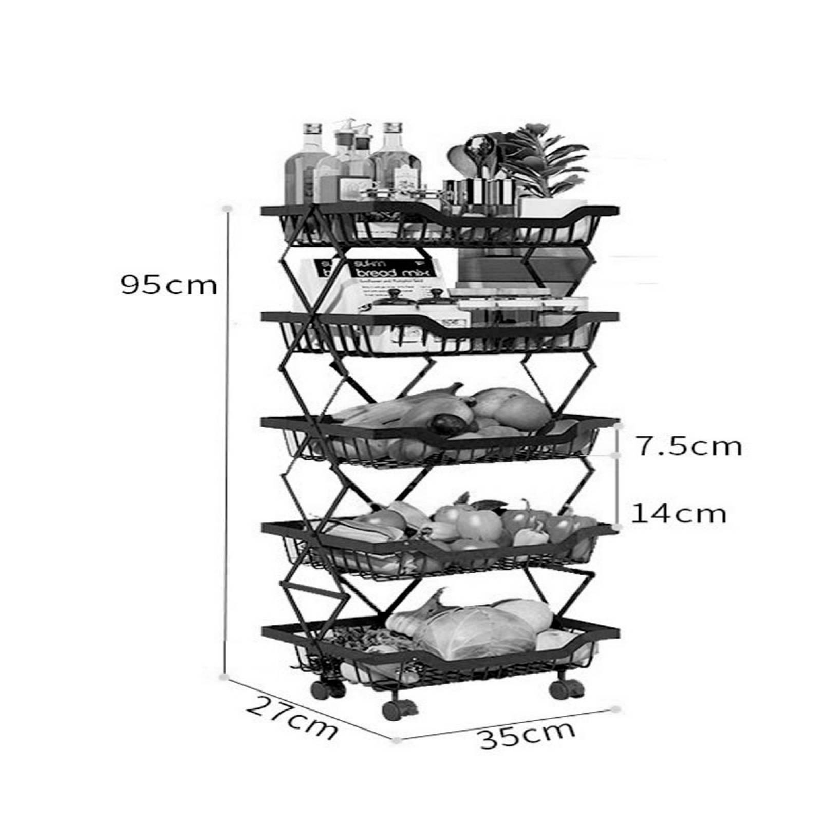 Organizador Plegable Frutero Alacena Cocina Despensa de 5 Niveles Gifu