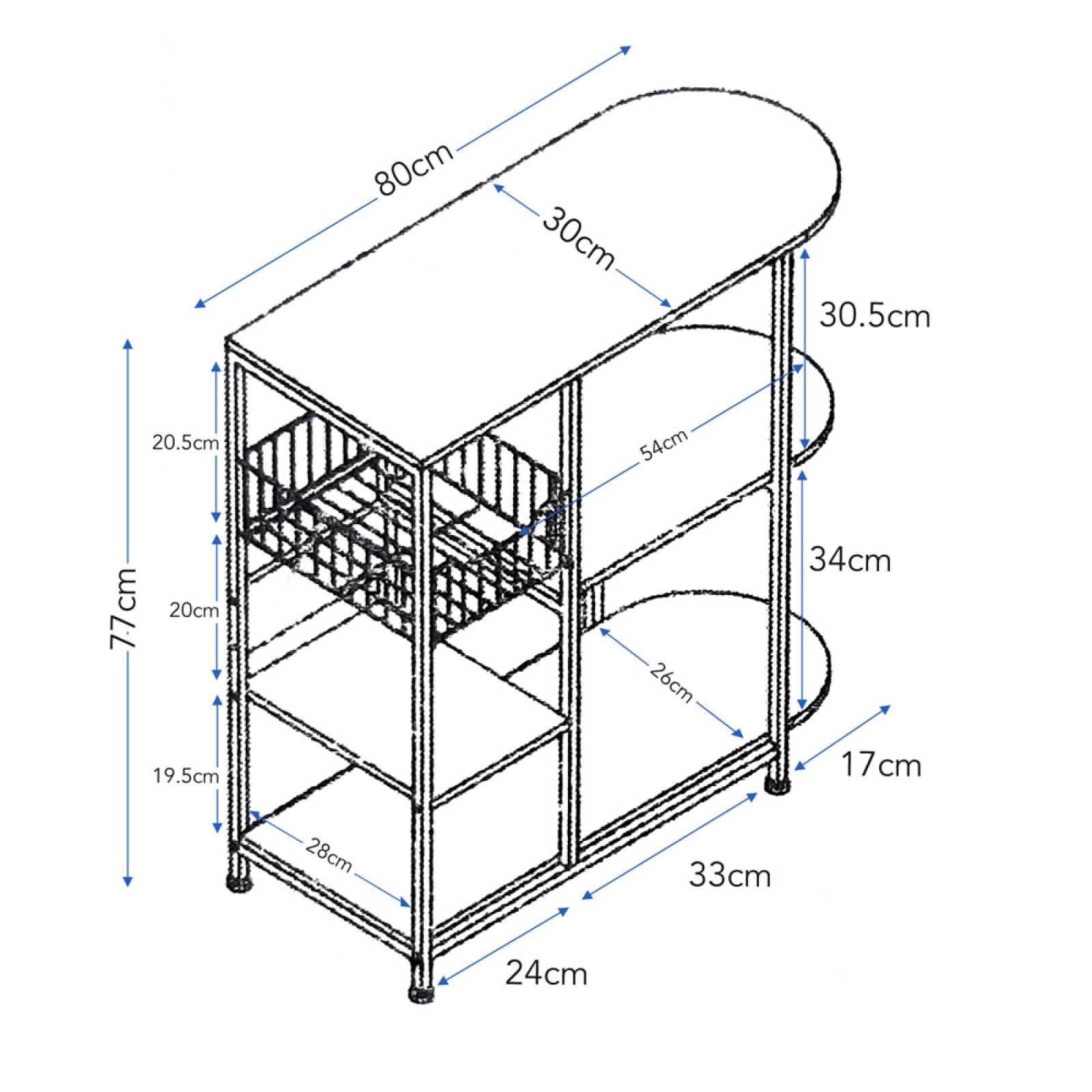 Mueble Multiusos de Metal para Cocina o Alacena Bossa Nara.