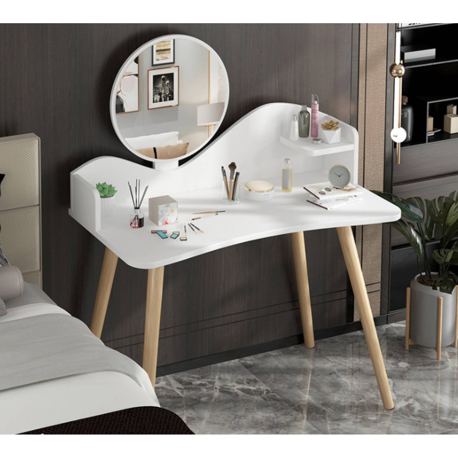 venta caliente moderno tocador con espejo dormitorio muebles tocador espejo  tocador mesa con cajón