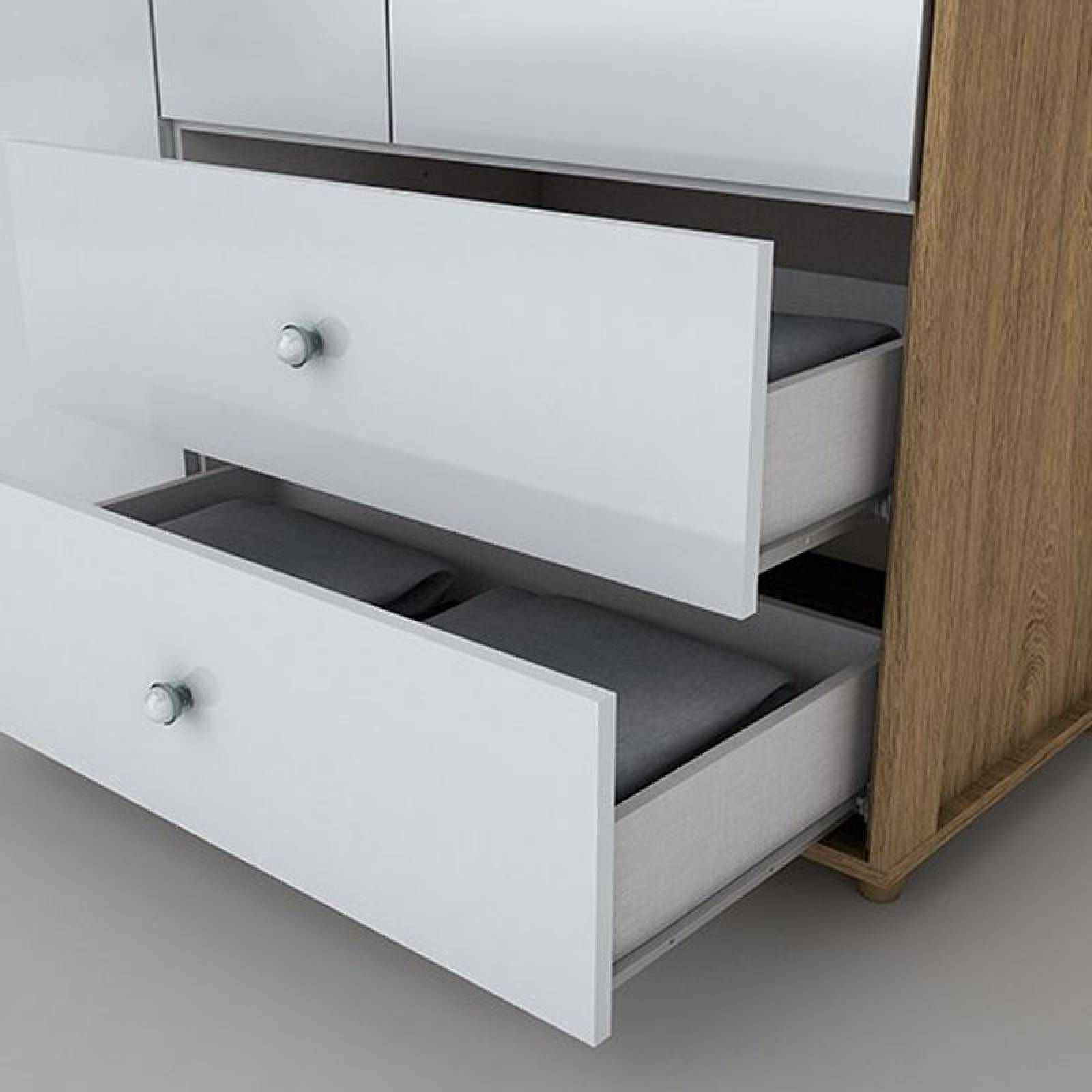 Ropero Pao de Mel 3 Puertas Rustico/Blanco