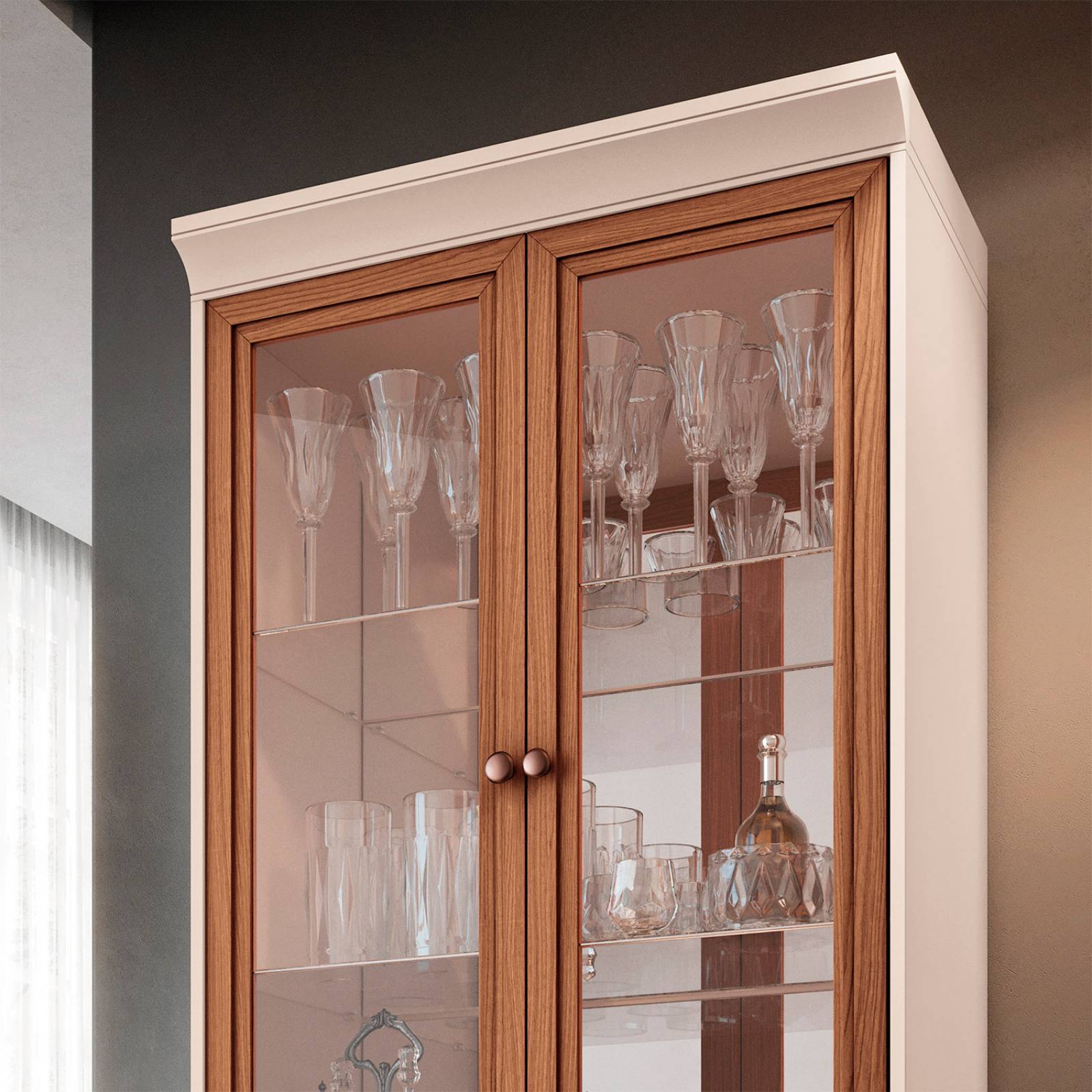 Vitrina para Comedor Bossa Ópera Off White/Natural.
