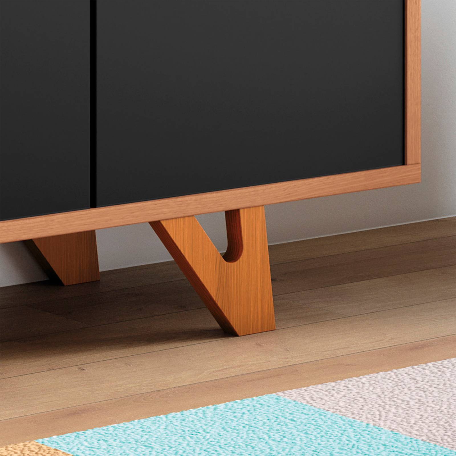 Bufetero para Comedor o Cocina Bossa Sollare Natural/Negro