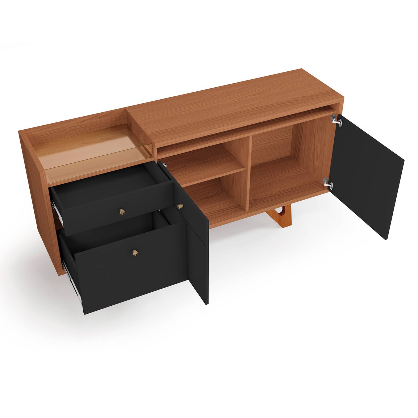 Bufetero para Comedor o Cocina Bossa Sollare Natural/Negro