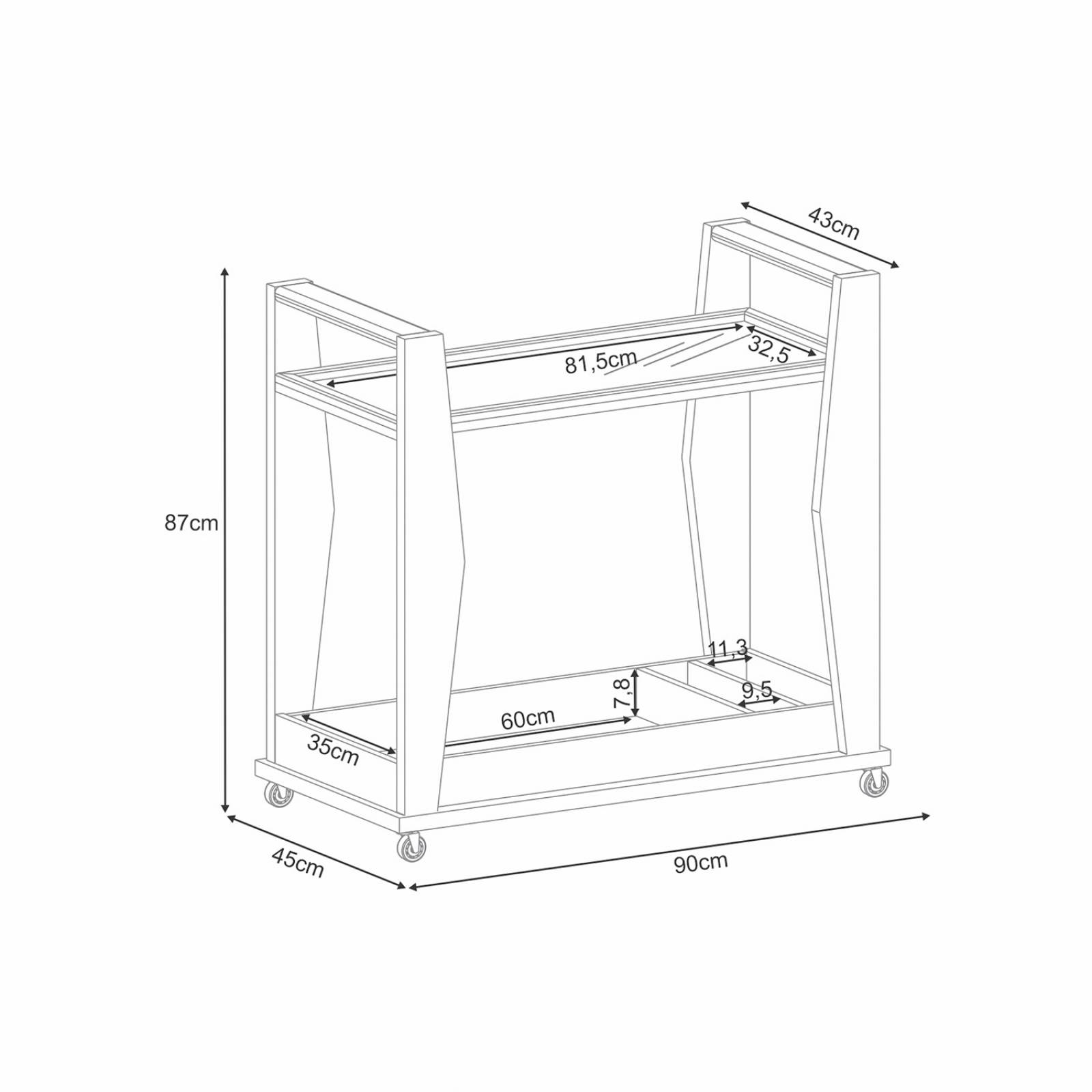 Carrito de Servicio o Bar Bossa Lord