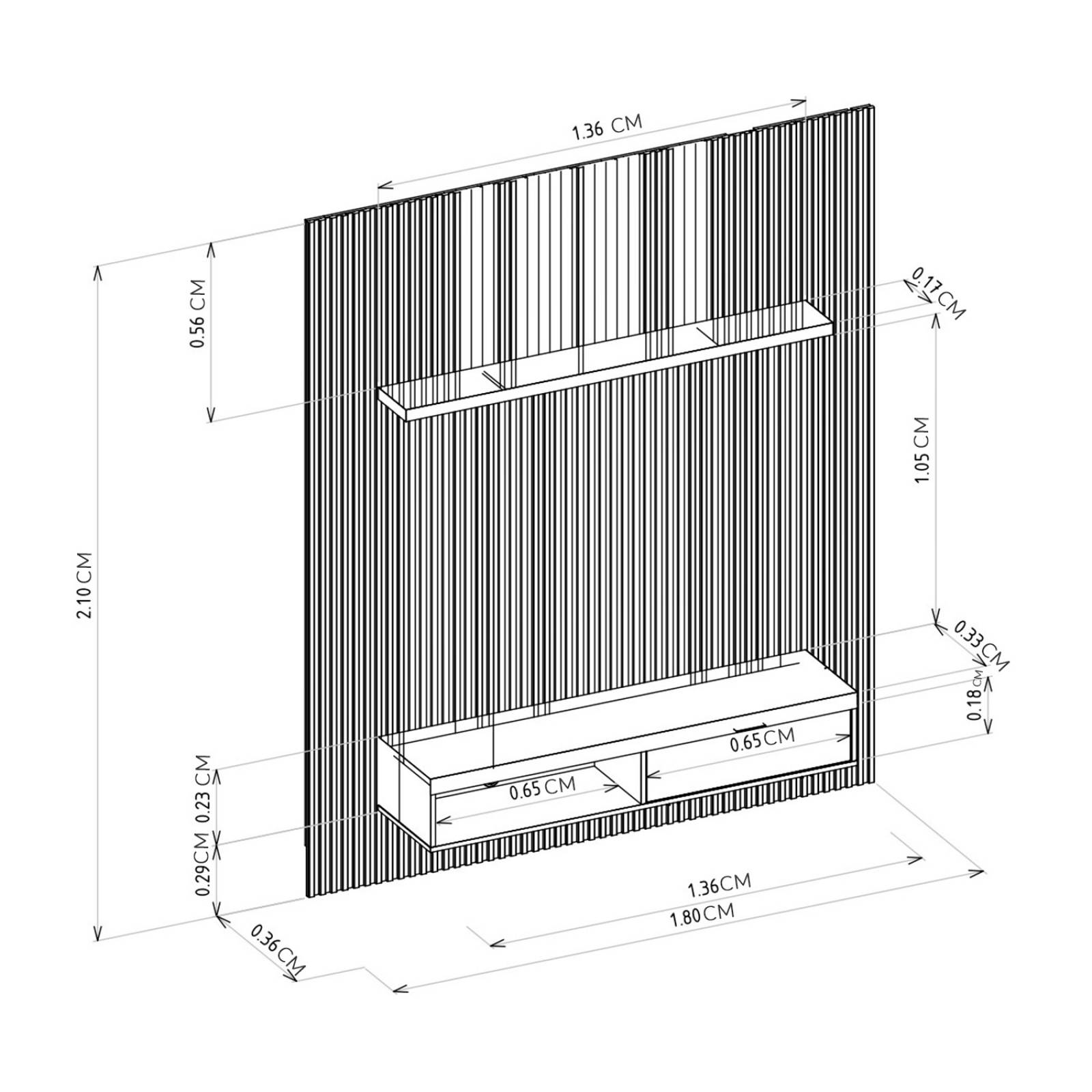 Panel Modular para TV Bossa Aruba 180cm Natural/Off White