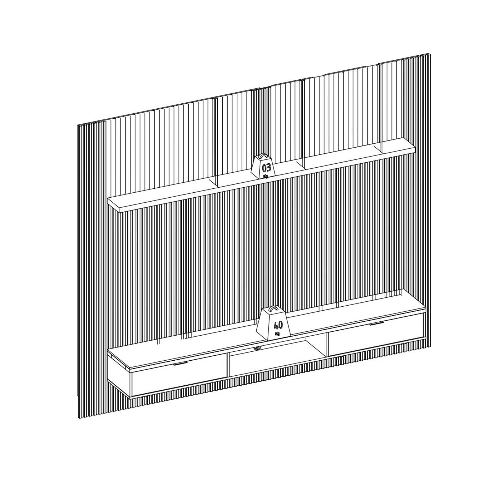 Panel Modular para TV Bossa Aruba 260cm Natural/Off White.