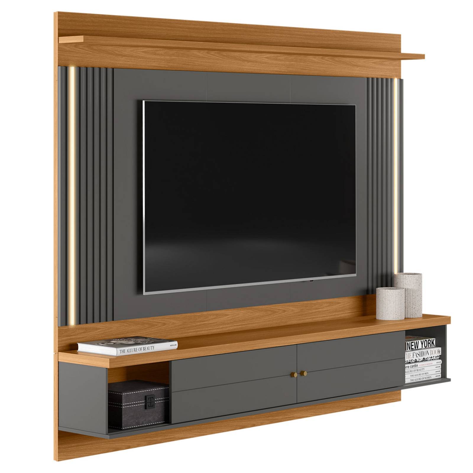 Panel para TV Bossa Barcelona Natural/Plomo