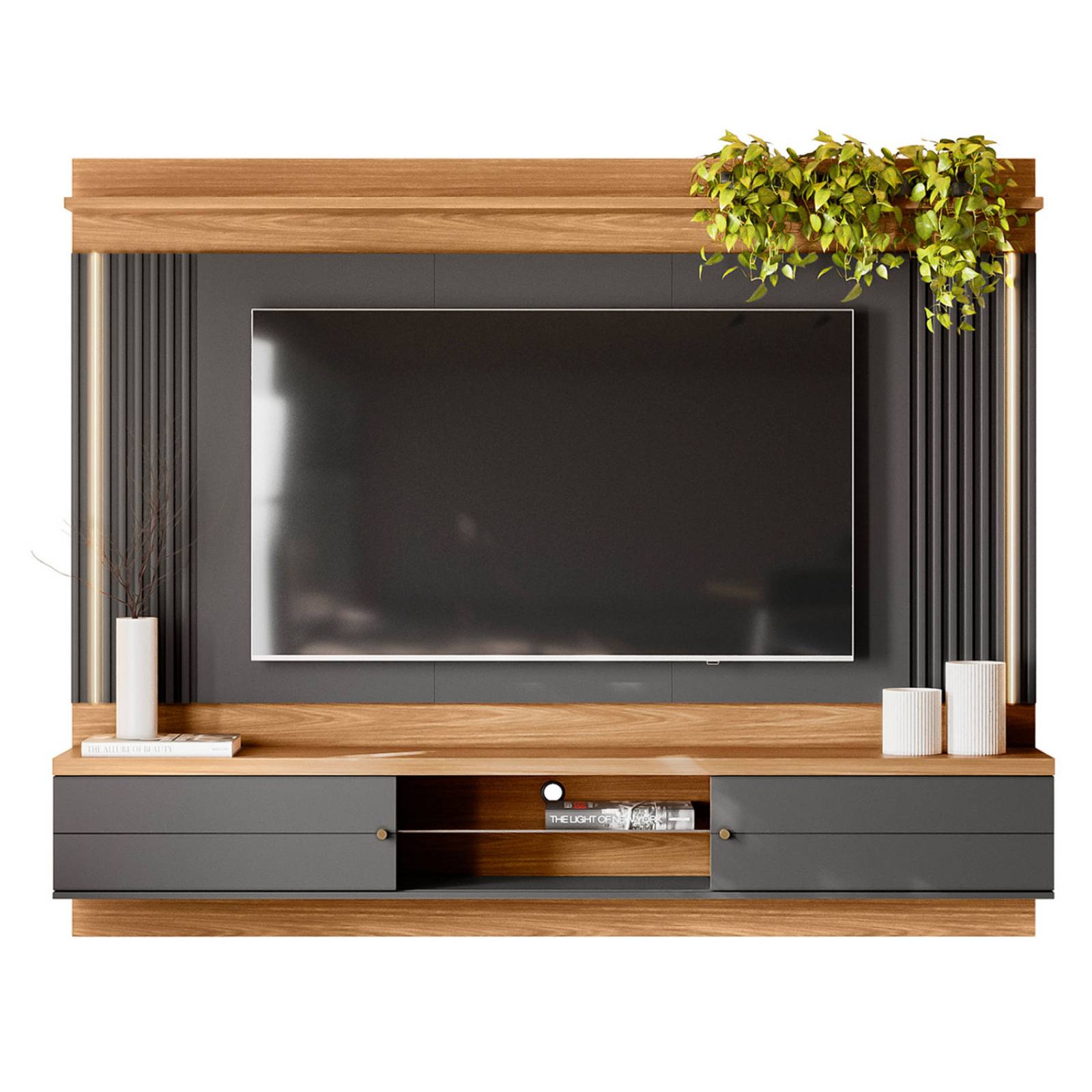 Panel para TV Bossa Barcelona Natural/Plomo