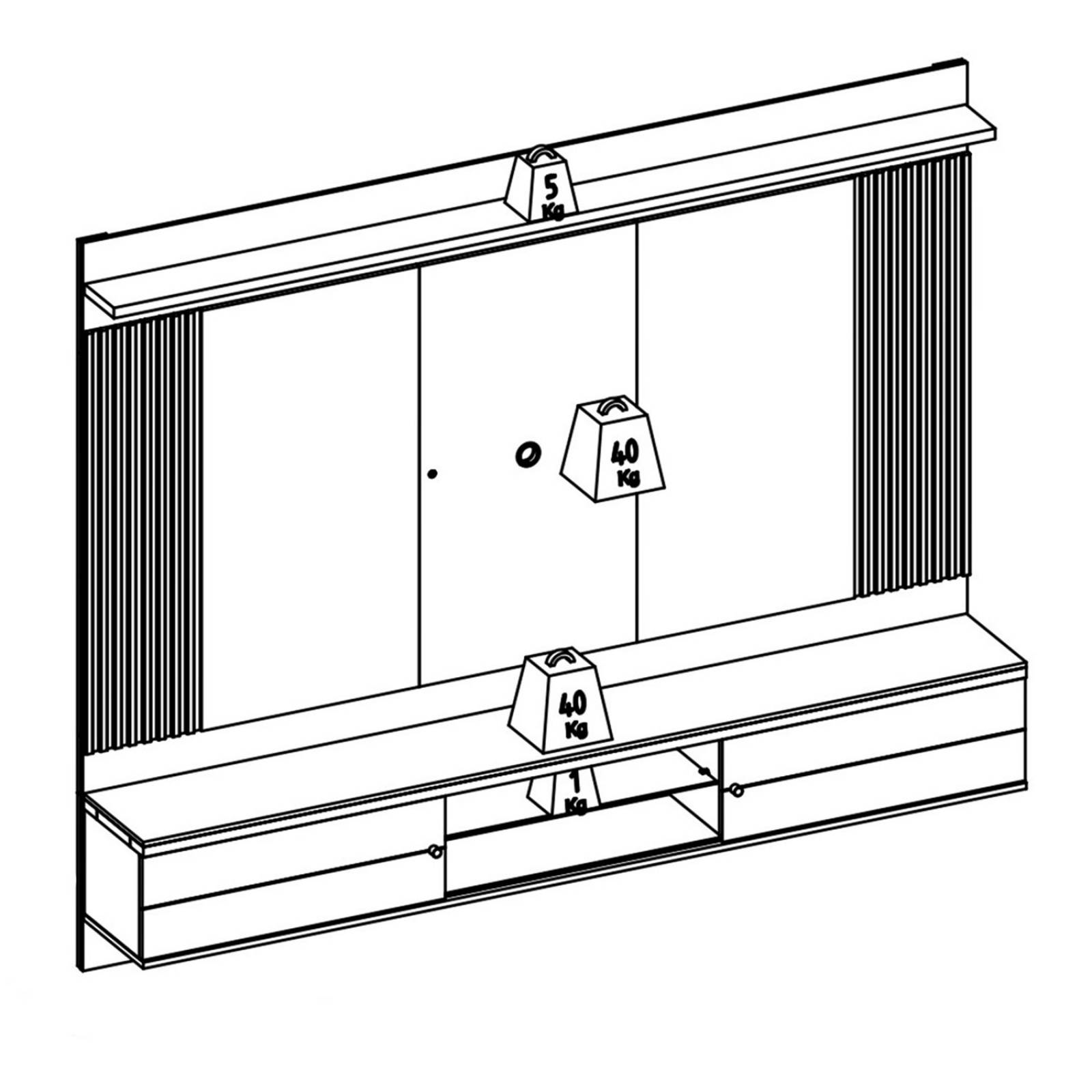 Panel para TV Bossa Barcelona Natural/Plomo