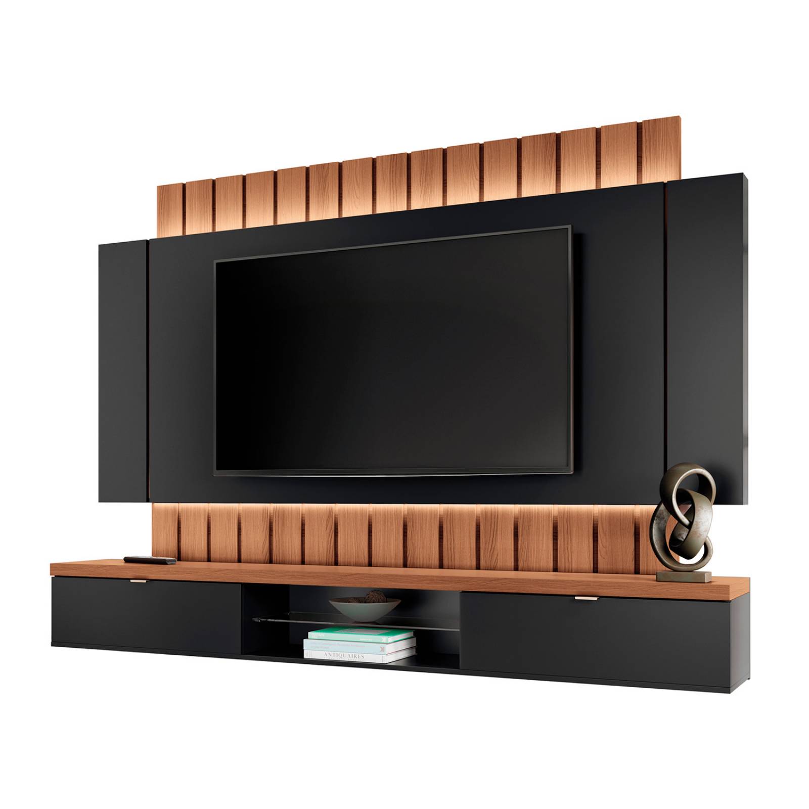 Panel para TV Bossa Ilusión Negro/Roble