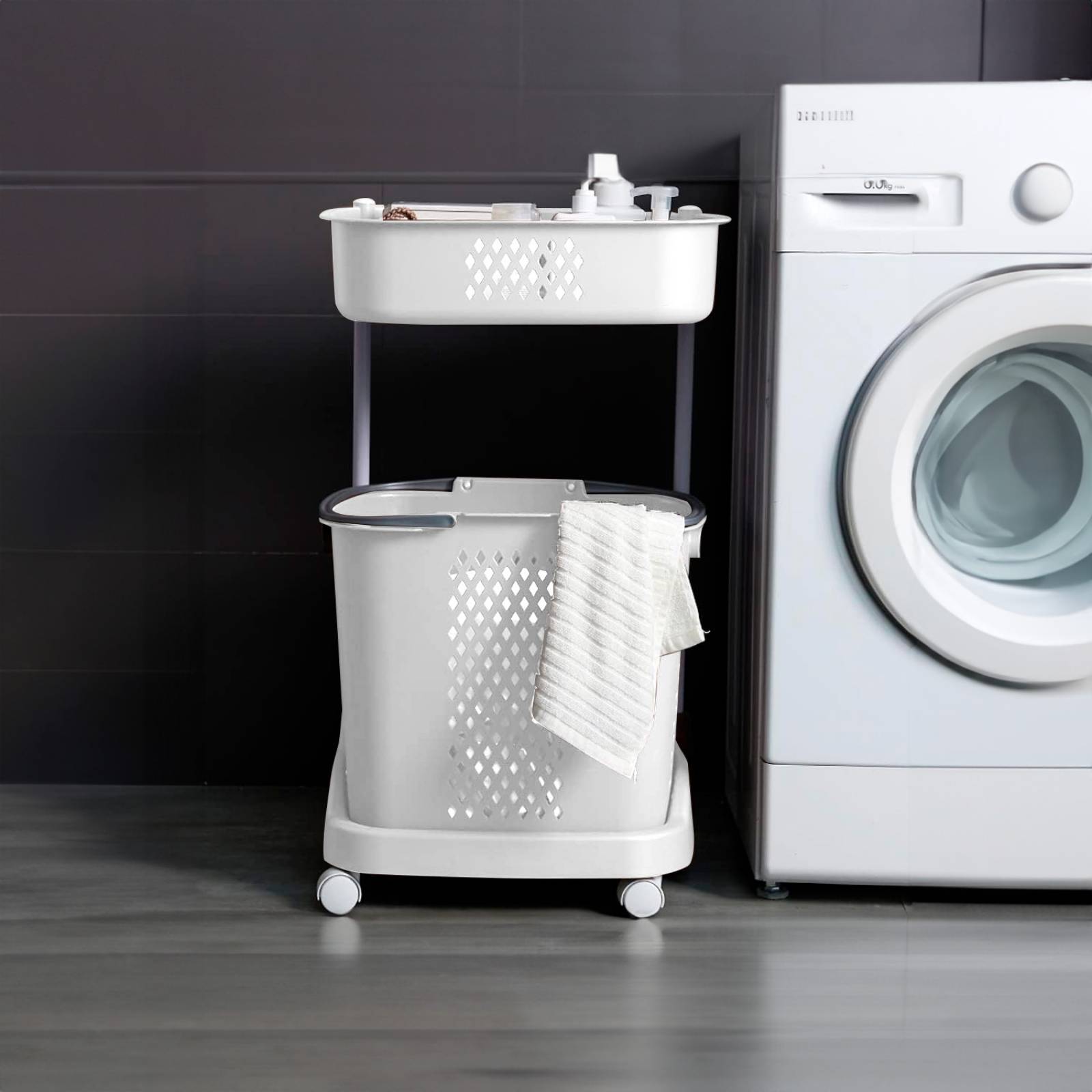 Carrito Multiusos para Baño o Lavandería Bossa Loira Blanco.
