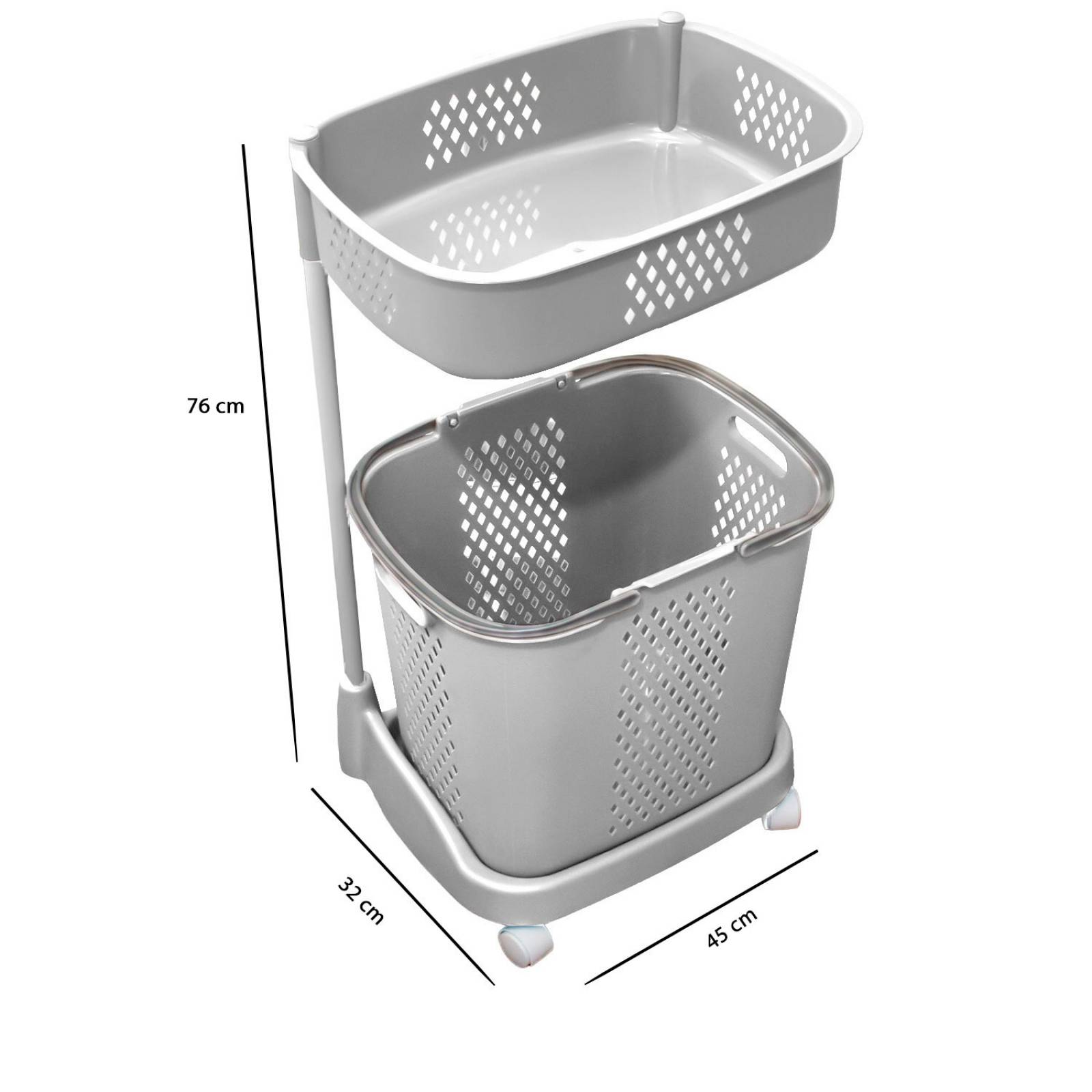 Carrito Multiusos para Baño o Lavandería Bossa Loira Blanco.