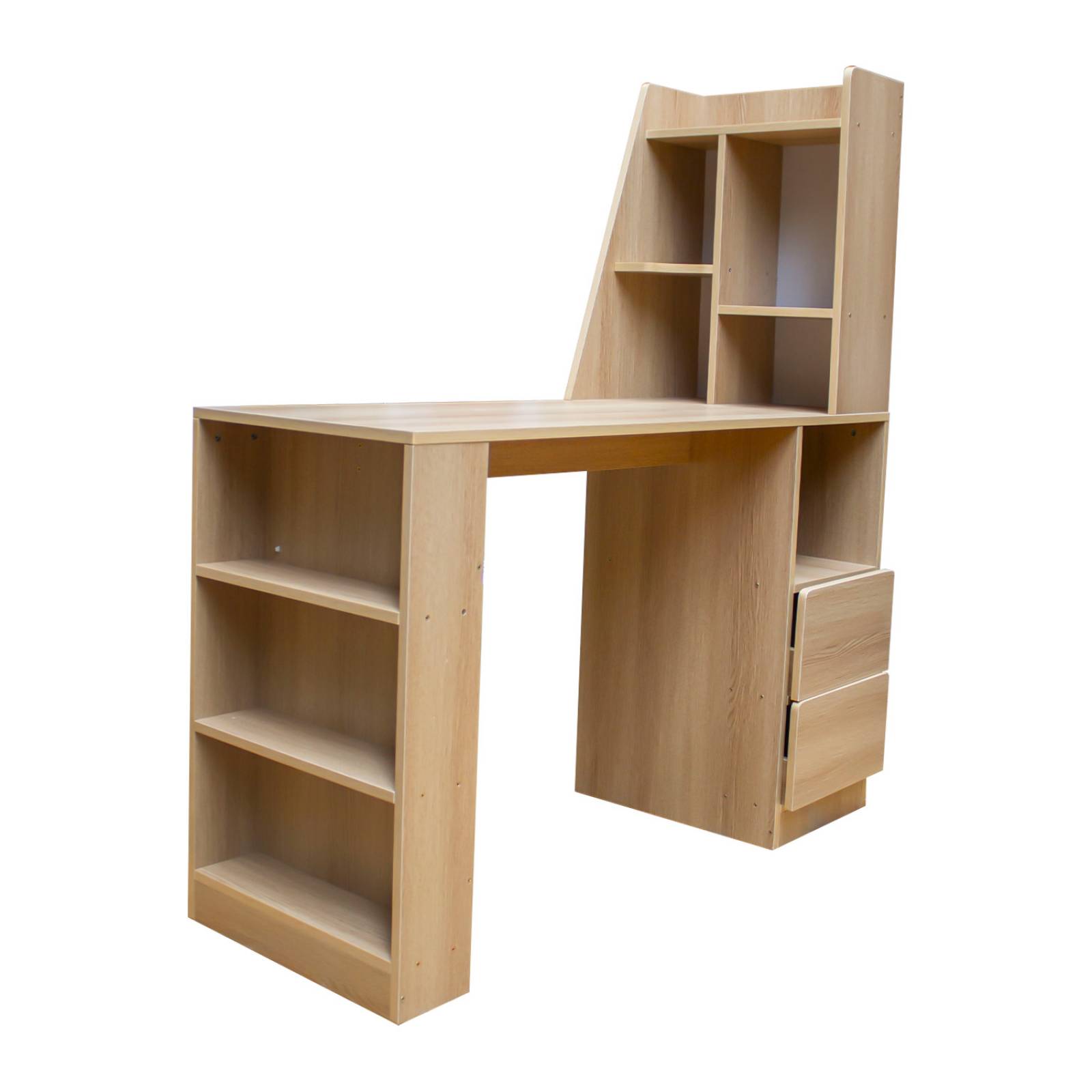 Escritorio Home Office con Repisas Bossa Rivia Avellana