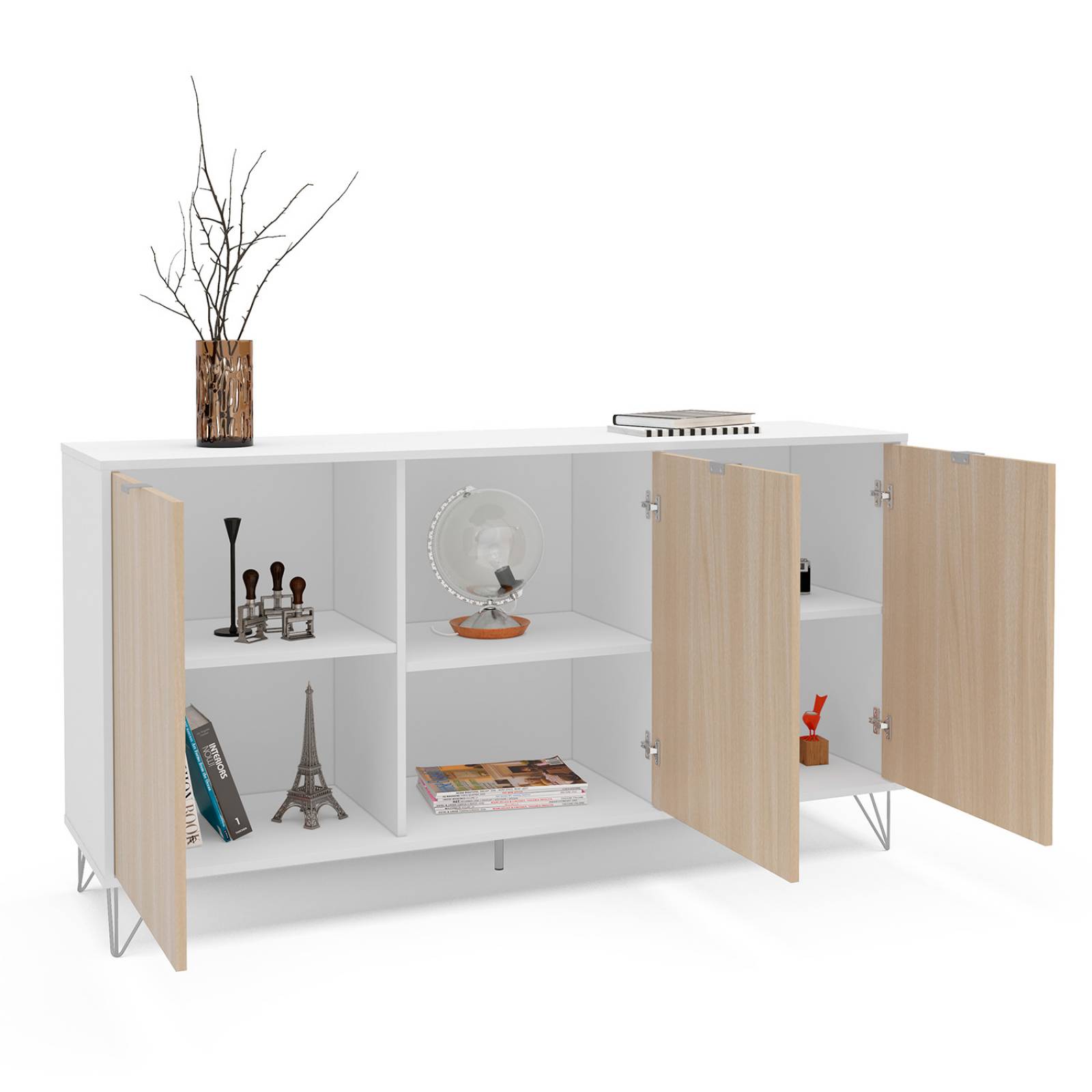 Aparador Librero Multiusos con Puertas Bossa Montreal