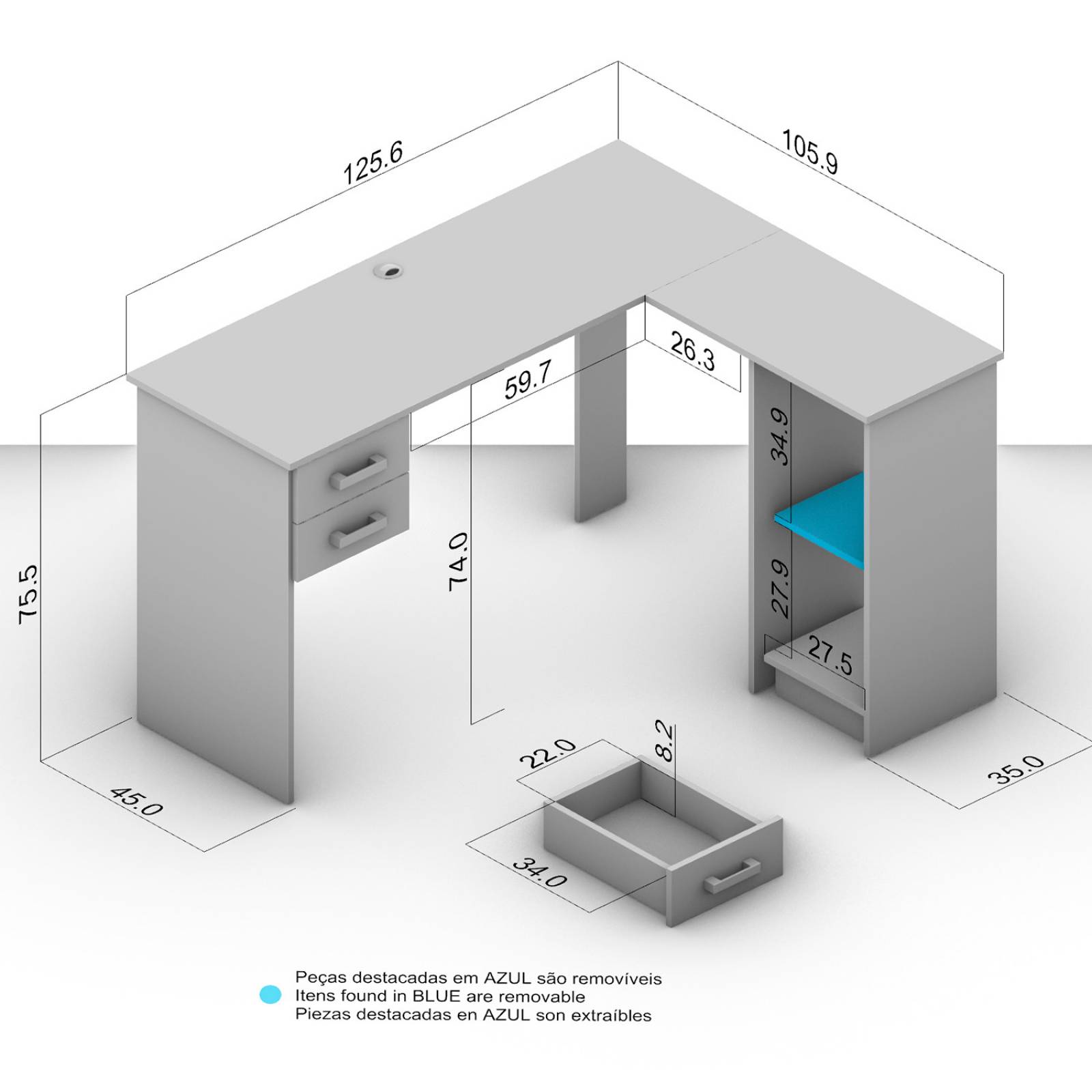 Escritorio Home Office para Oficina o Estudio Bossa Barcelona Café