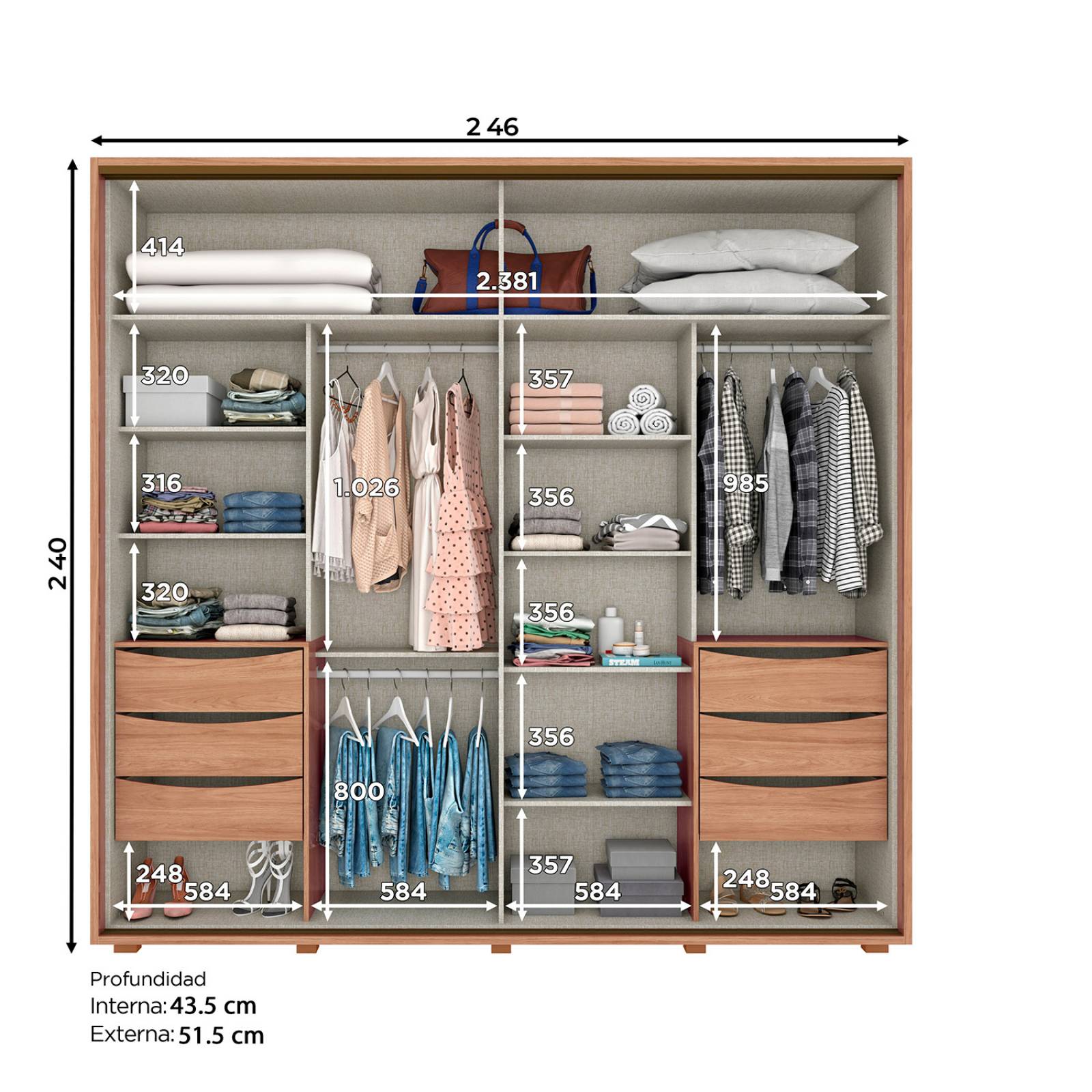 Ropero Closet Armario Organizador Bossa Havai Jequitiba.