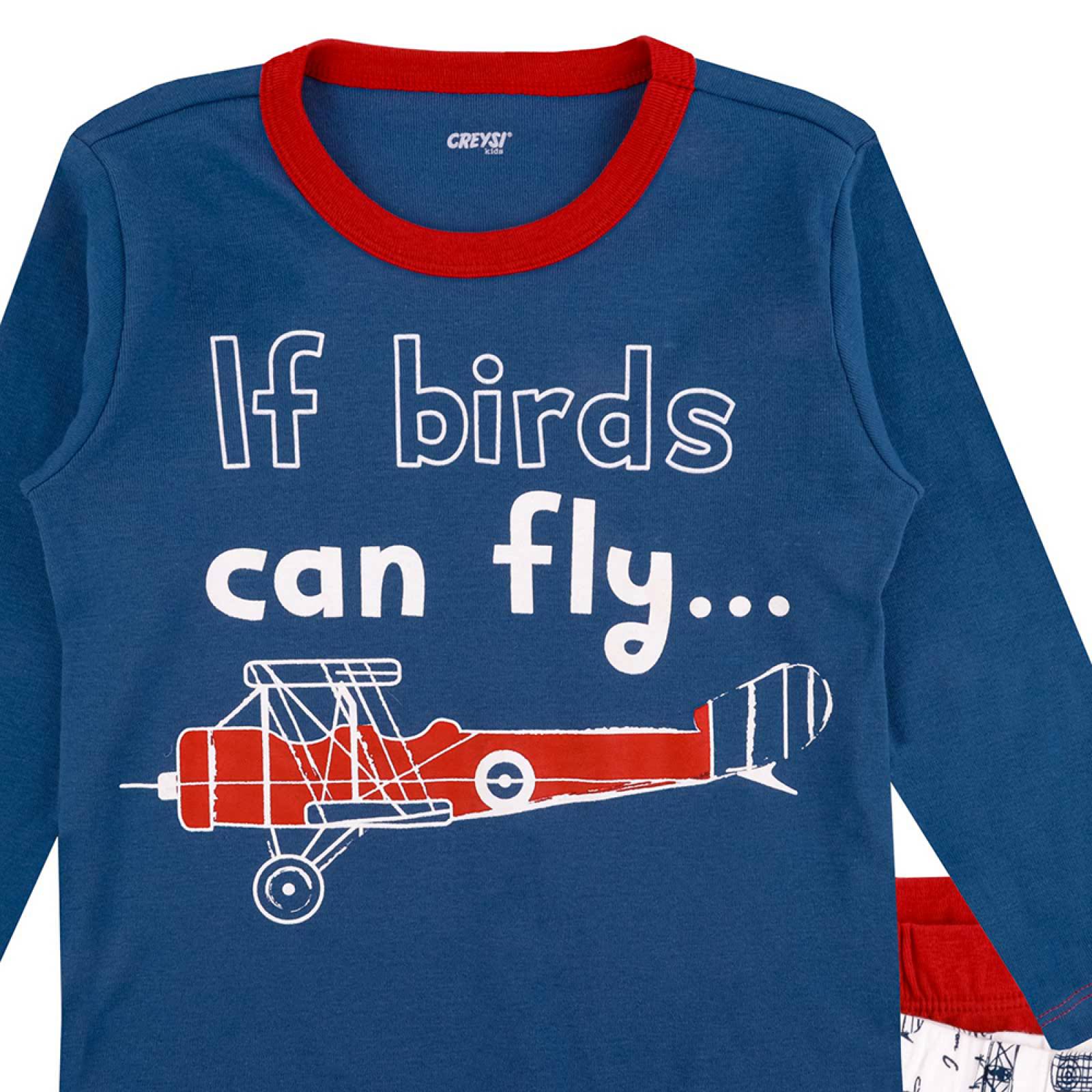 Set de Pijama 3 Piezas en Algodón Hipoalergénico, Playera Manga Larga, Pantalón y Bermuda