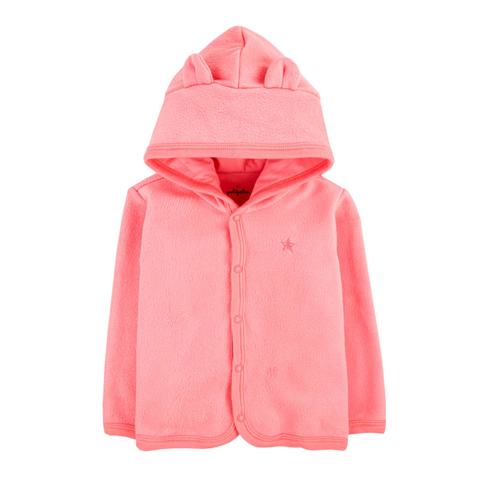 Chamarra Con Gorro Orejas De Oso En Microfleece Color Rosa