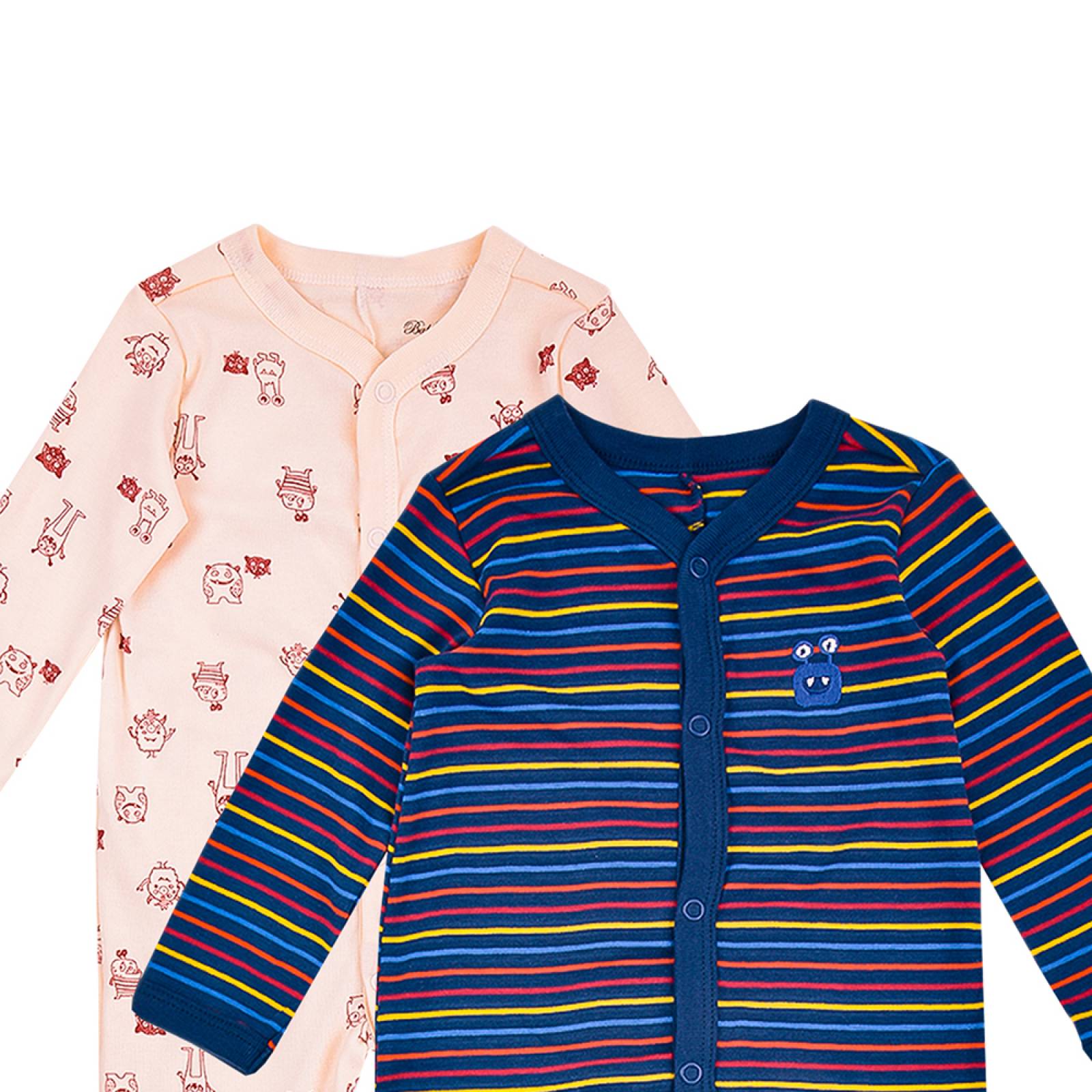 Set de 2 Piezas en Algodón Hipoalergénico Mameluco con Pie y sin Pie