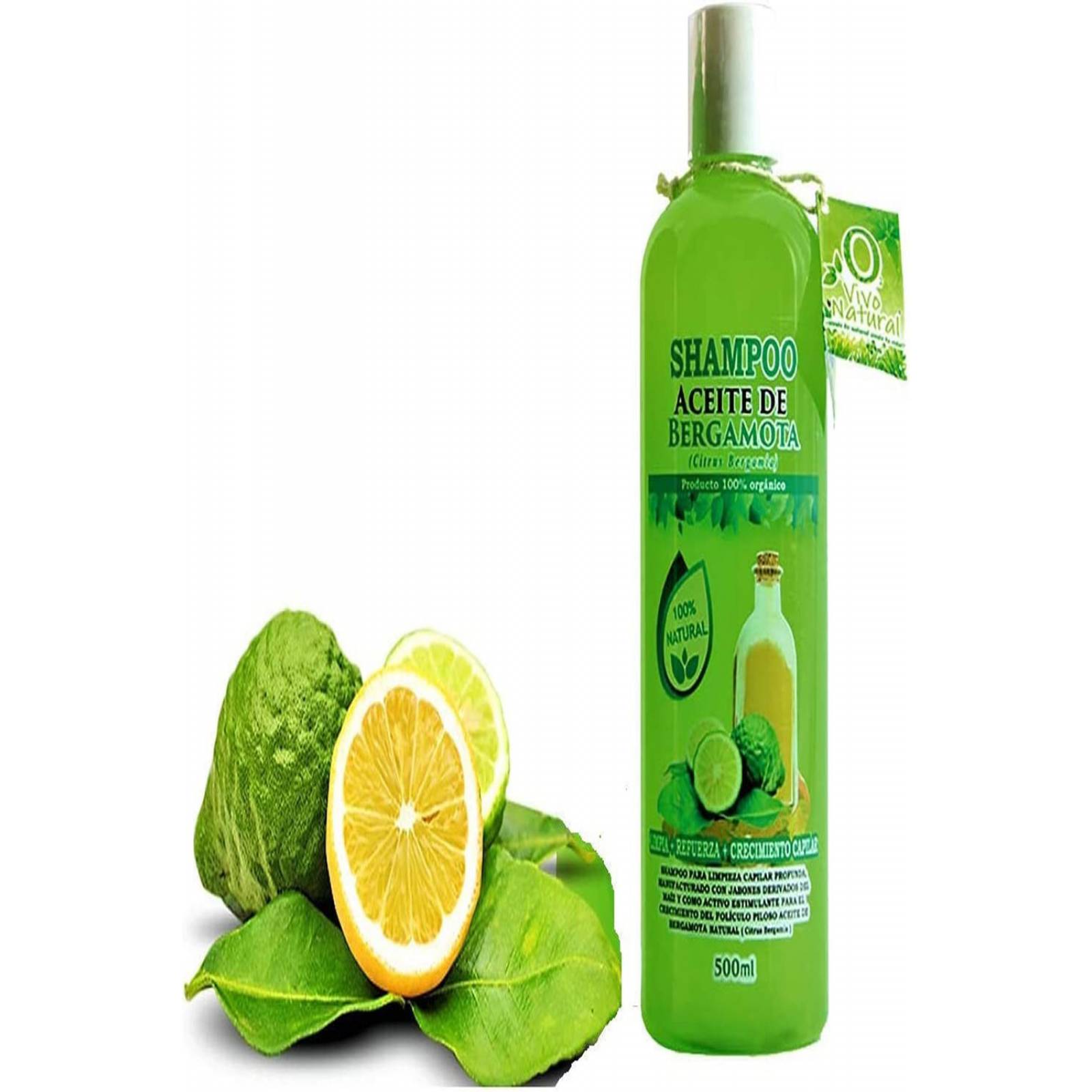 Shampoo Aceite Bergamota Barba Cabello Hombre Mujer 500ml