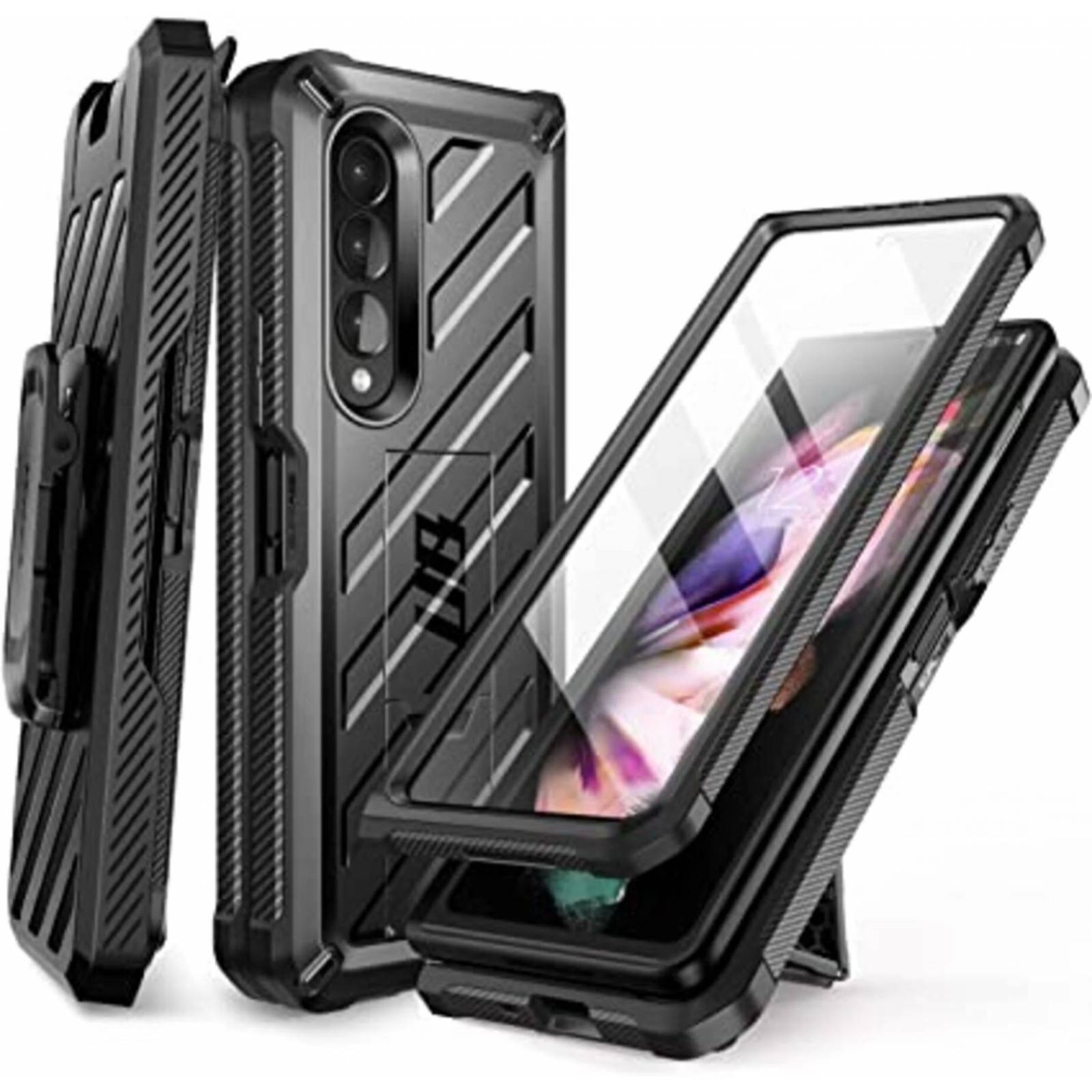 Funda para Galaxy 2021 Z Fold 3 5G Unicorn SP Marca Supcase Negro 