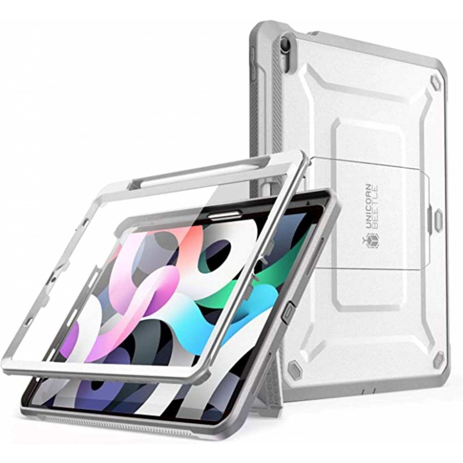 Funda Supcase Funda para iPad Air 4 2020-10.9-UBPro con Soporte para Lapiz SP  para uso Rudo en Color Blanco