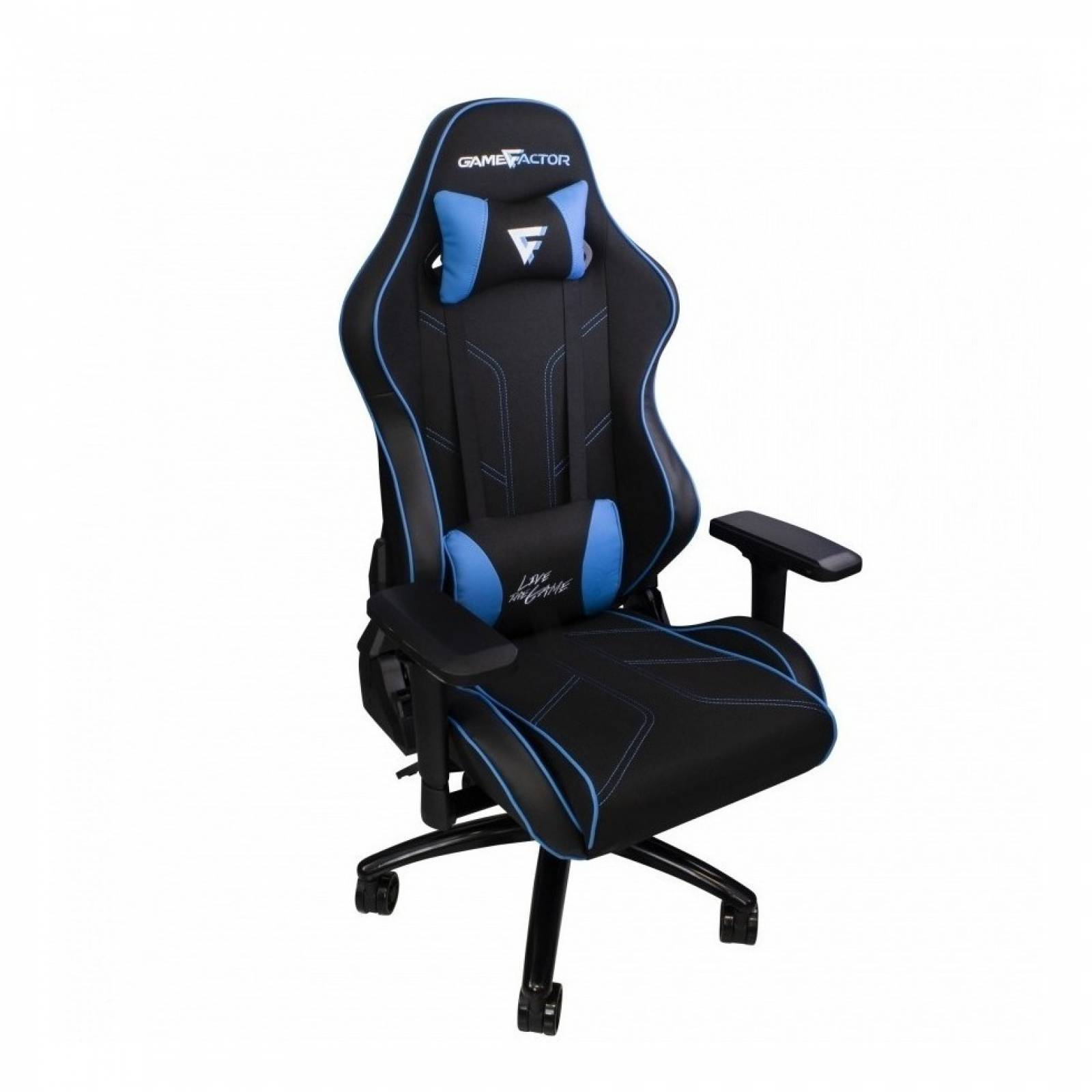 Game Factor Silla Gamer Cgc600, 150kg, Negro/azul