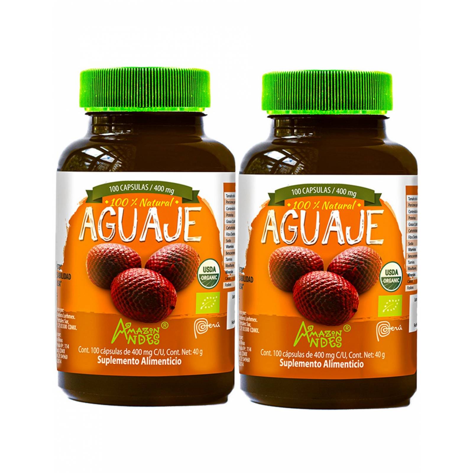 Kit Aguaje Orgánico en Cápsulas (original de Perú) 2 Unidades