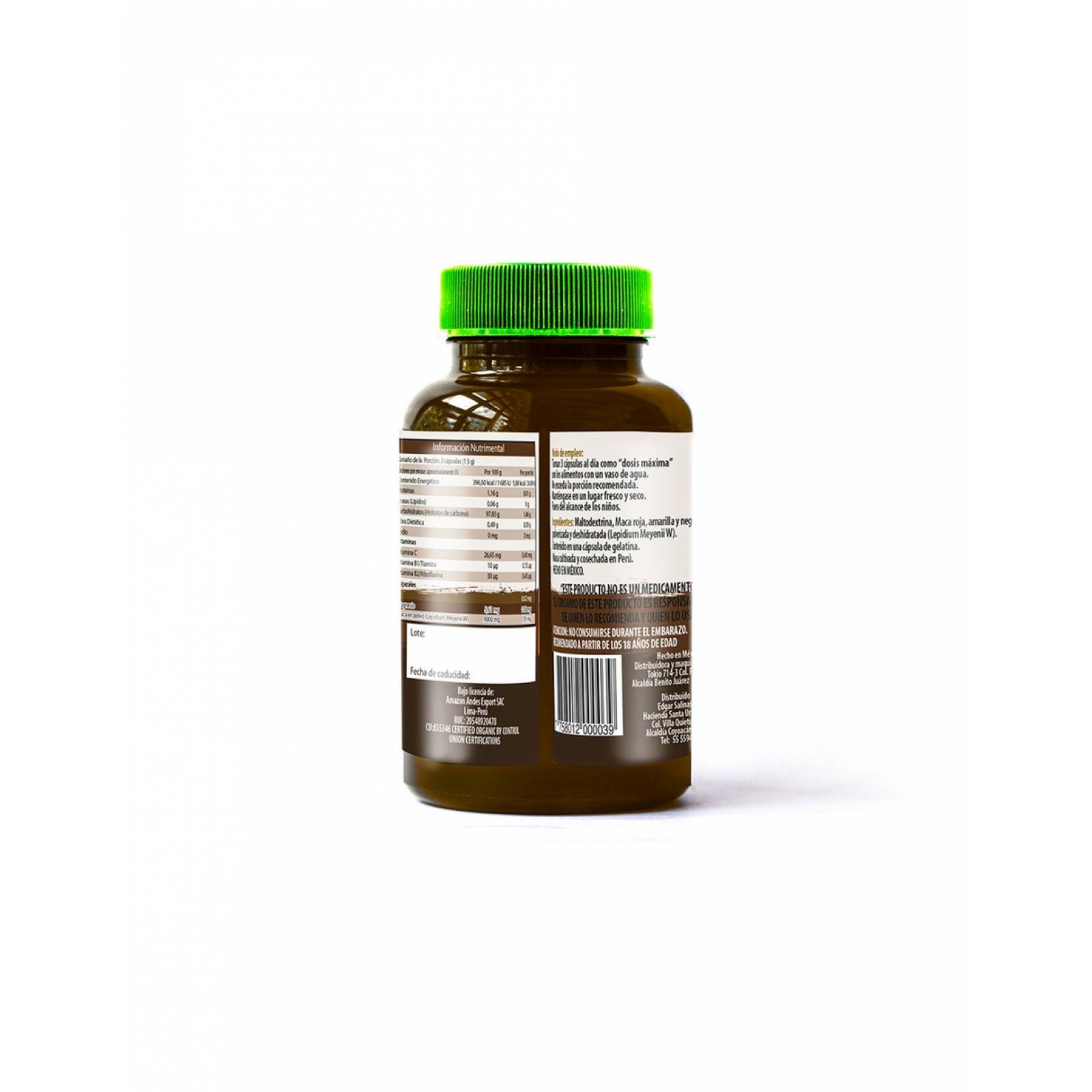 Macá Mixta Orgánica en Cápsulas (original de Perú)