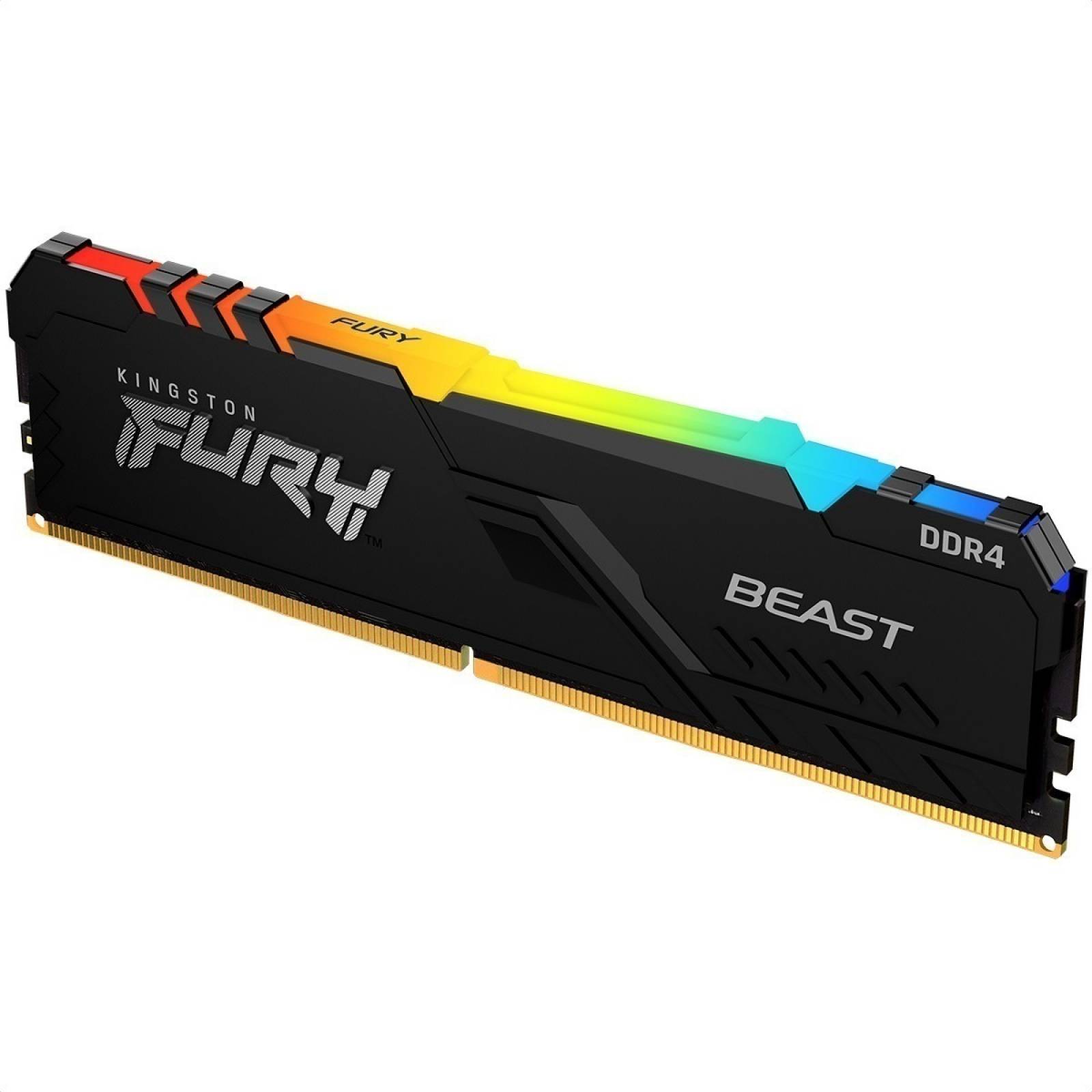 Memoria RAM Fury Beast DDR4 RGB gamer color negro 16GB 1 Kingston KF432C16BB1A/16
