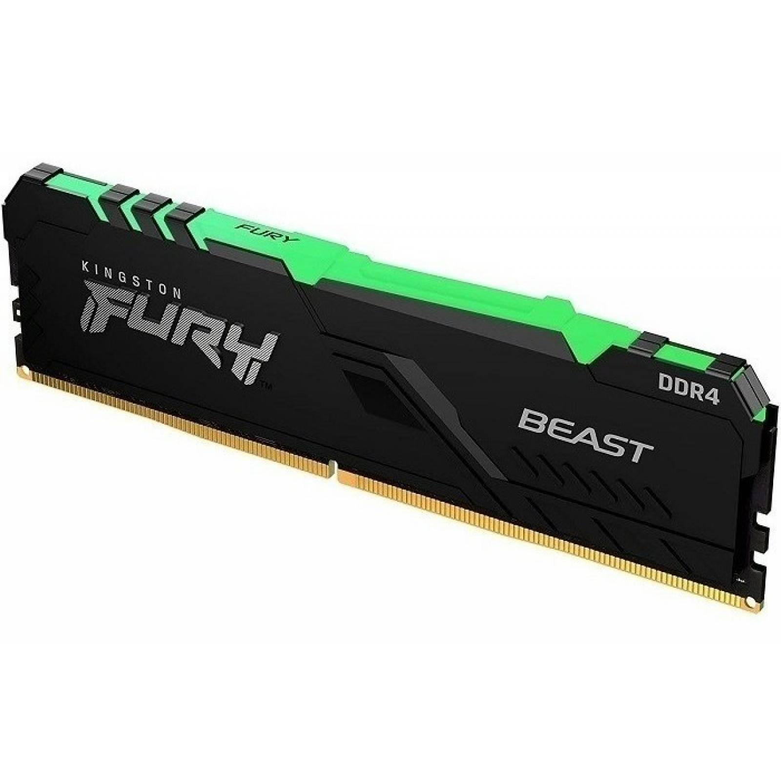 Memoria RAM Fury Beast DDR4 RGB gamer color negro 16GB 1 Kingston KF432C16BB1A/16