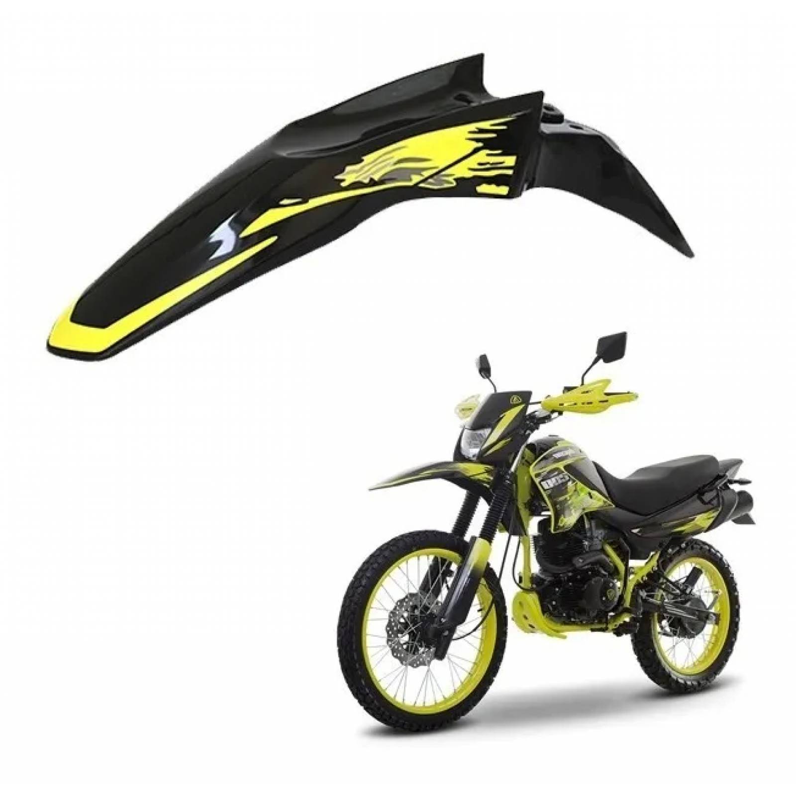 Salpicadera Delantera Dm 200 Negra/amarillo Alta Calidad