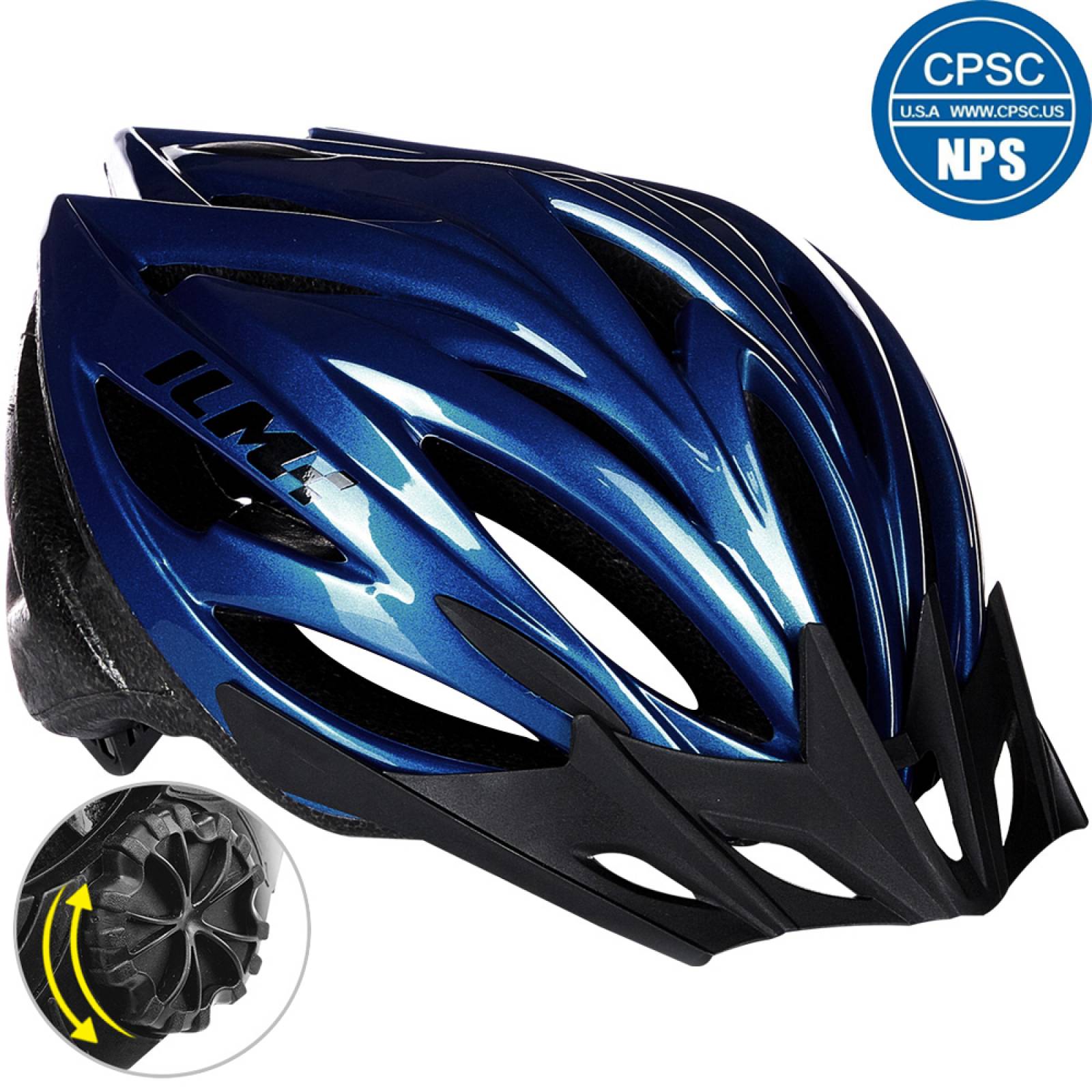 Casco Bicicleta Ilm, Certificado Cpsc Tamaño: SM Color: AZUL MARINO