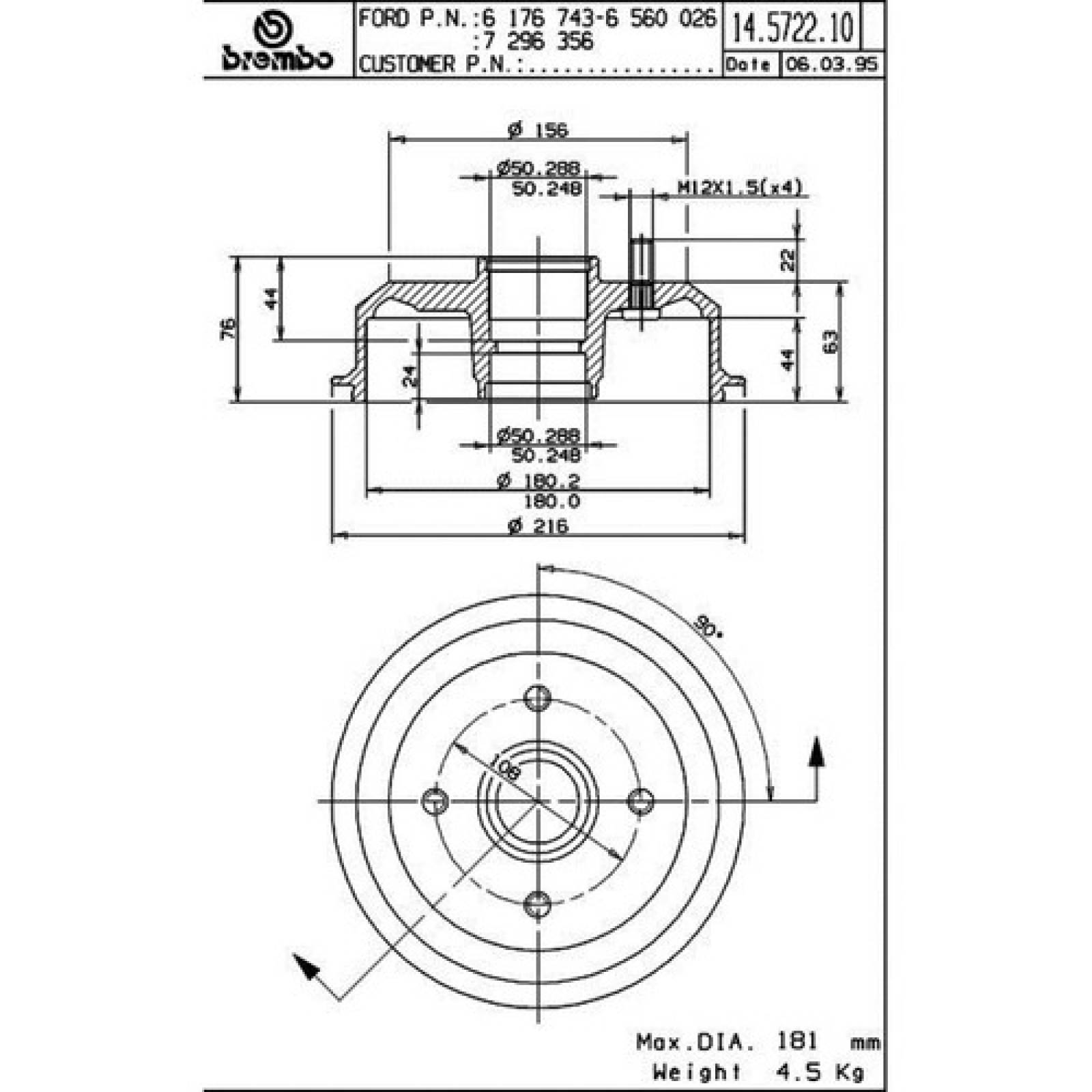 Tambor Trasero Ikon 4cil 1.6 2003 2004 2005 2006 2007