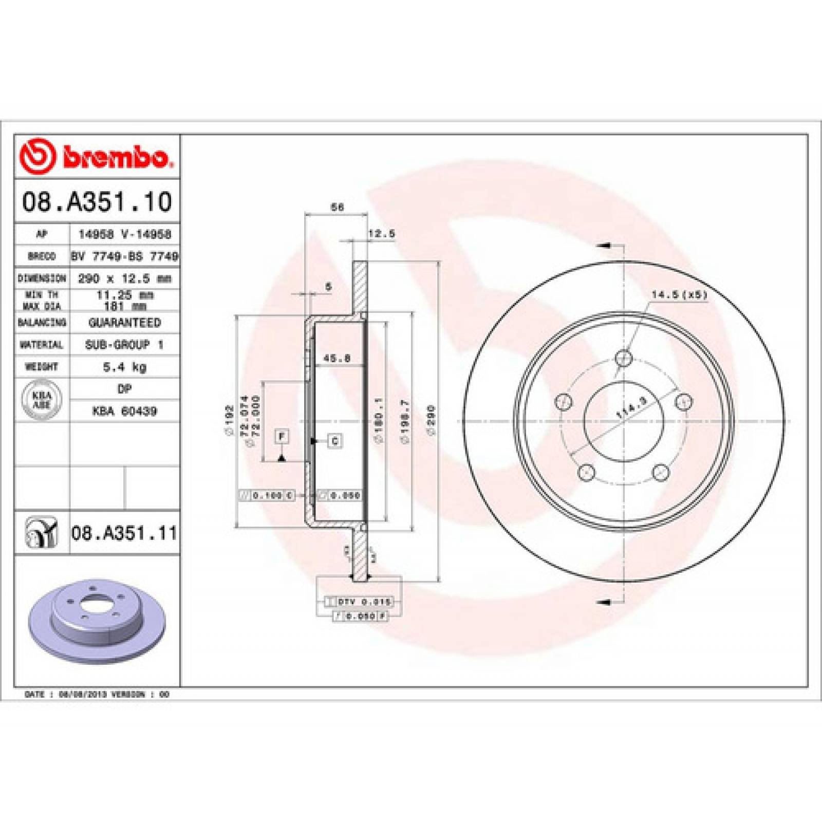 Disco Trasero Dodge Grand Caravan 6cil 2000