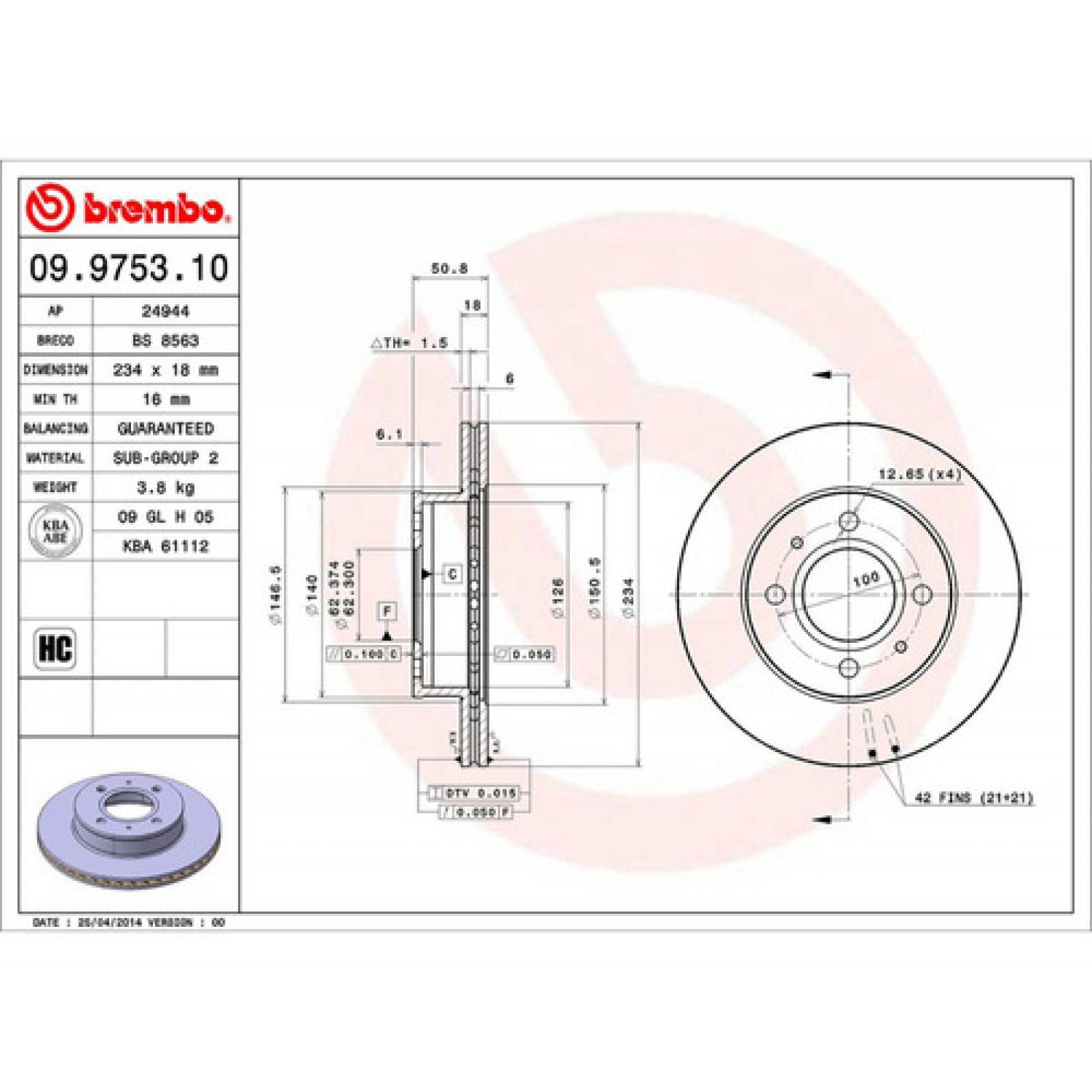Disco Delantero Atos 4cil 2001 2002 2003 2004