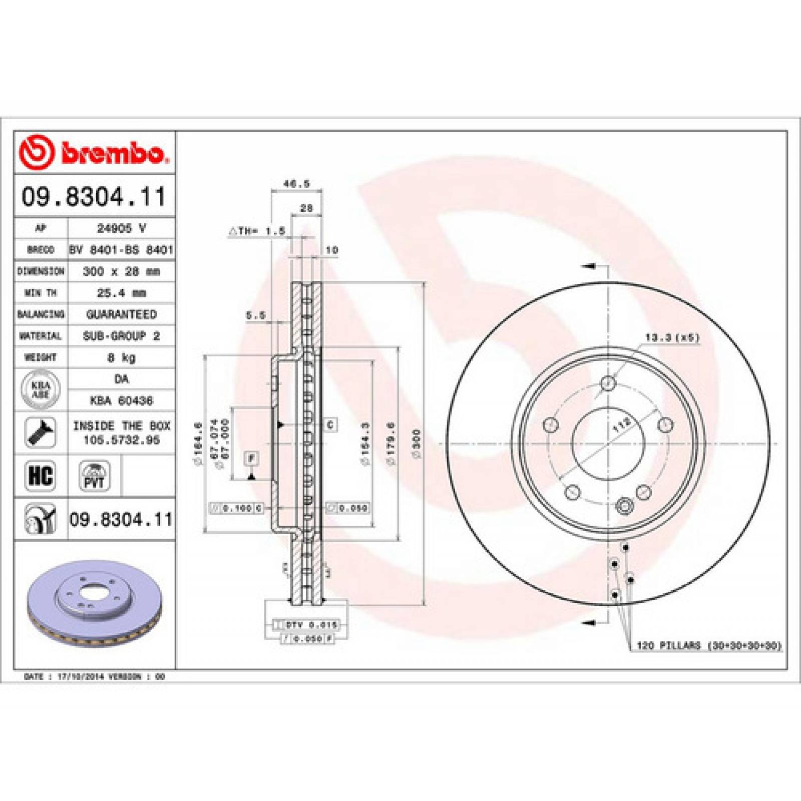 Disco Delantero Mercedes-benz Clk320 6cil 1998-2002