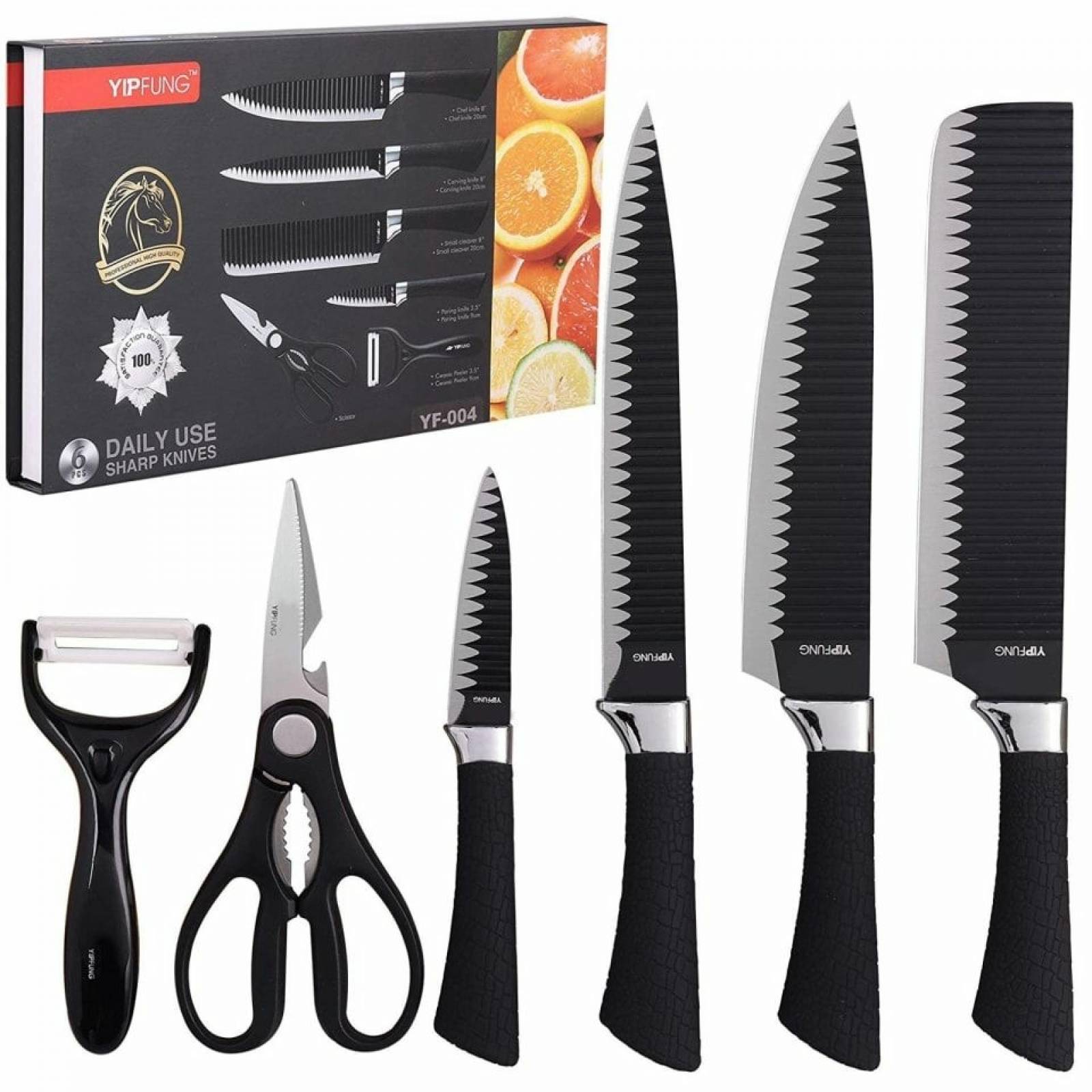 Juego de cuchillos negro