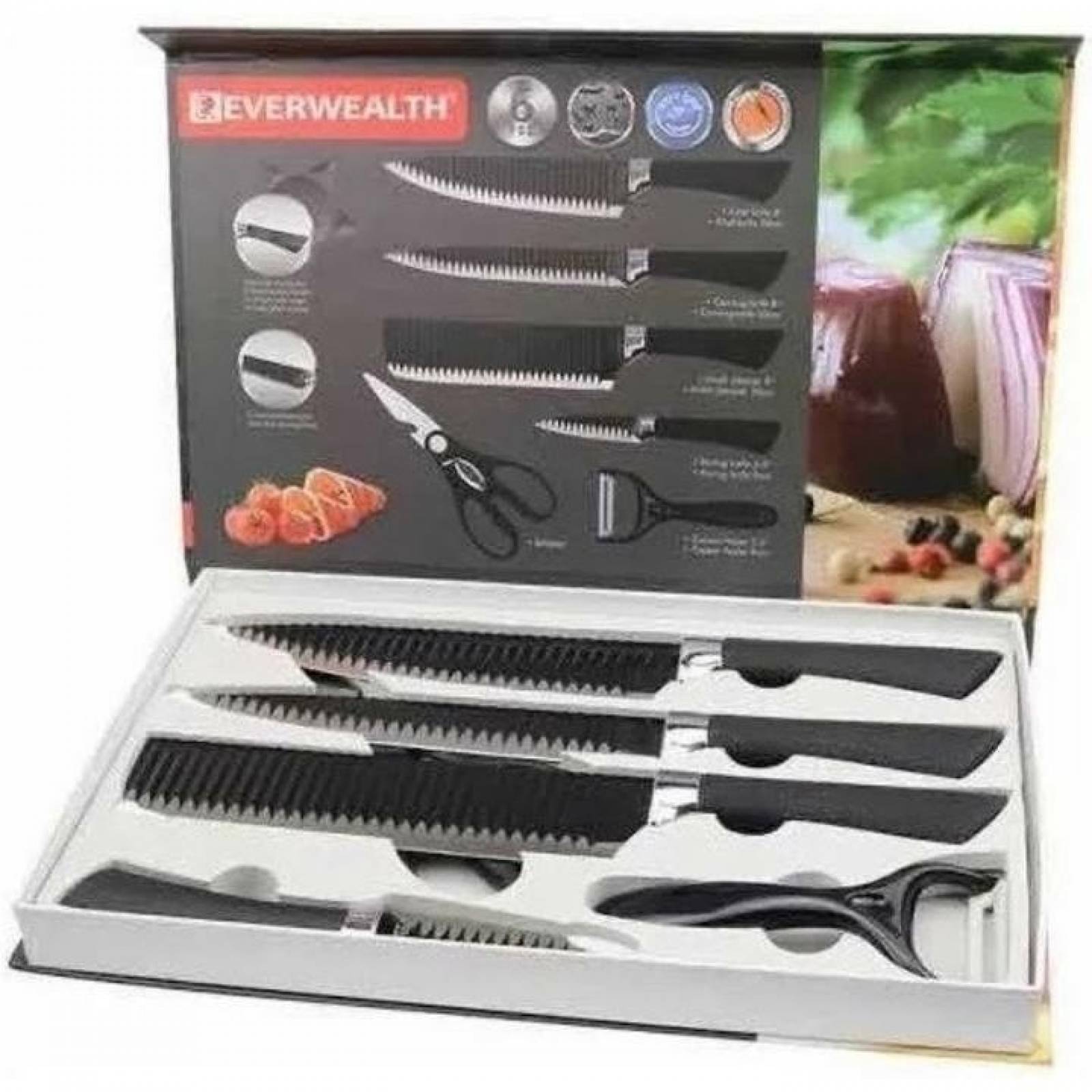 Juego de cuchillos negro