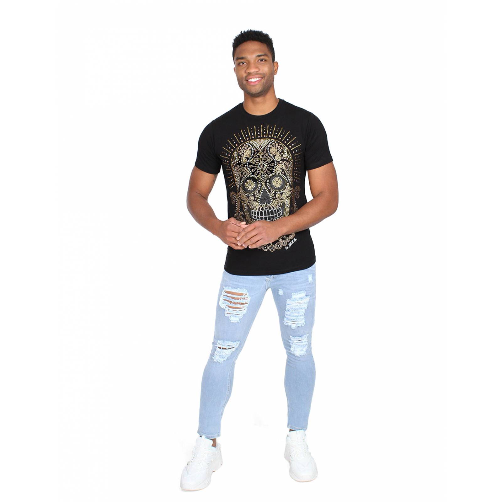 Playera Calavera en Estoperol, Sr. Xólotl Mx para Caballero.