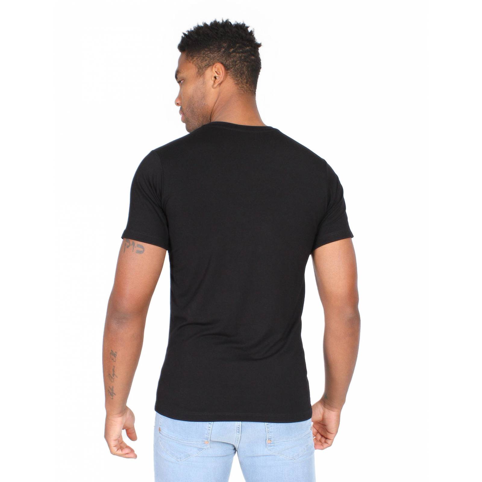 Playera Negra Caballero Calavera "Bordados Tenango"