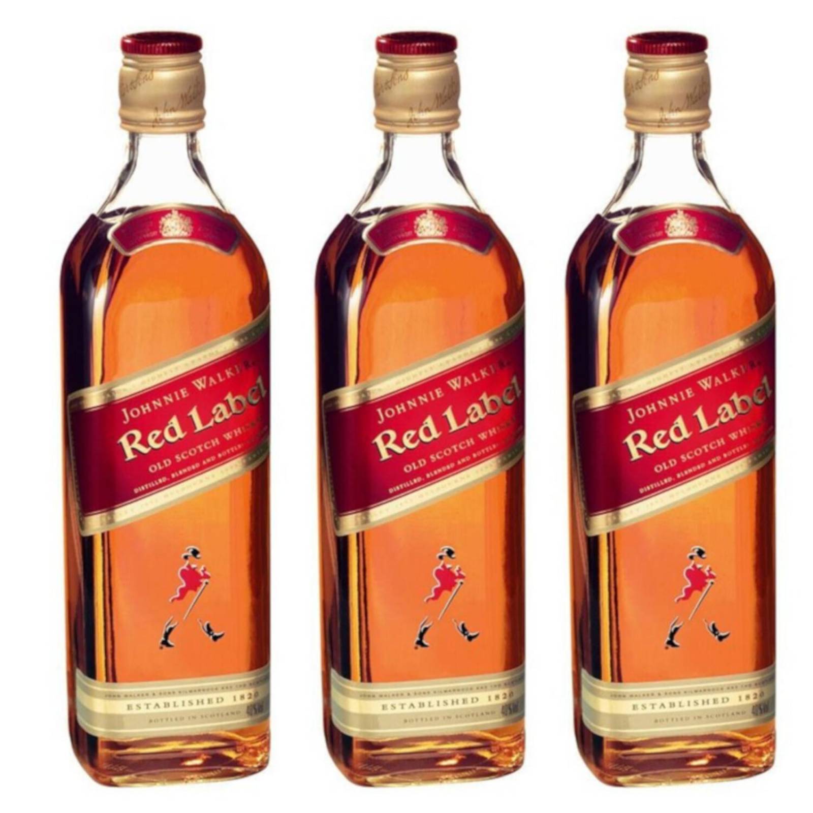 Paquete de 3 Whisky Johnnie Walker Blend Red Label 700 ml