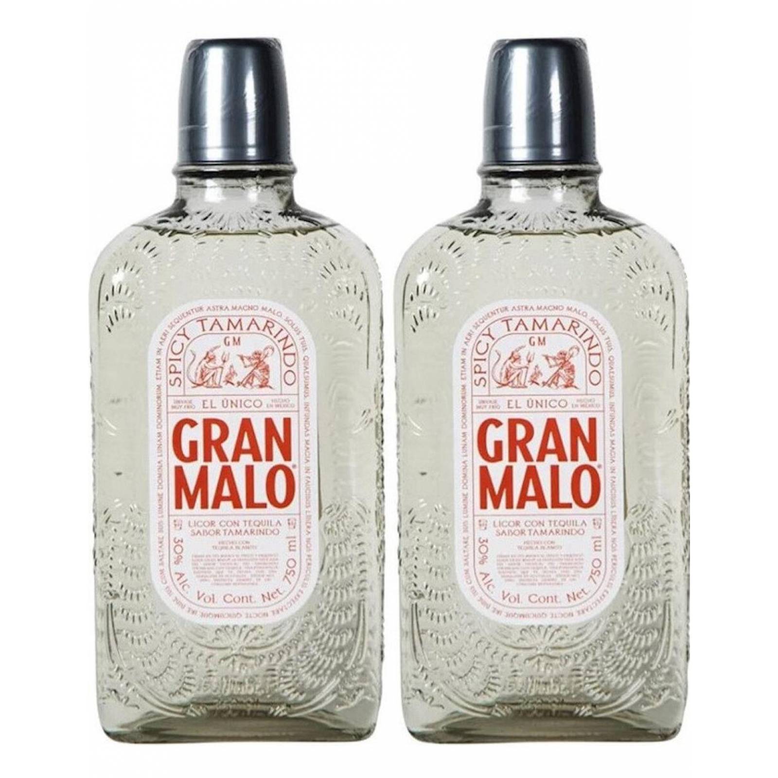 Pack de 2 Licor de Tequila Gran Malo Tamarindo 750 ml 