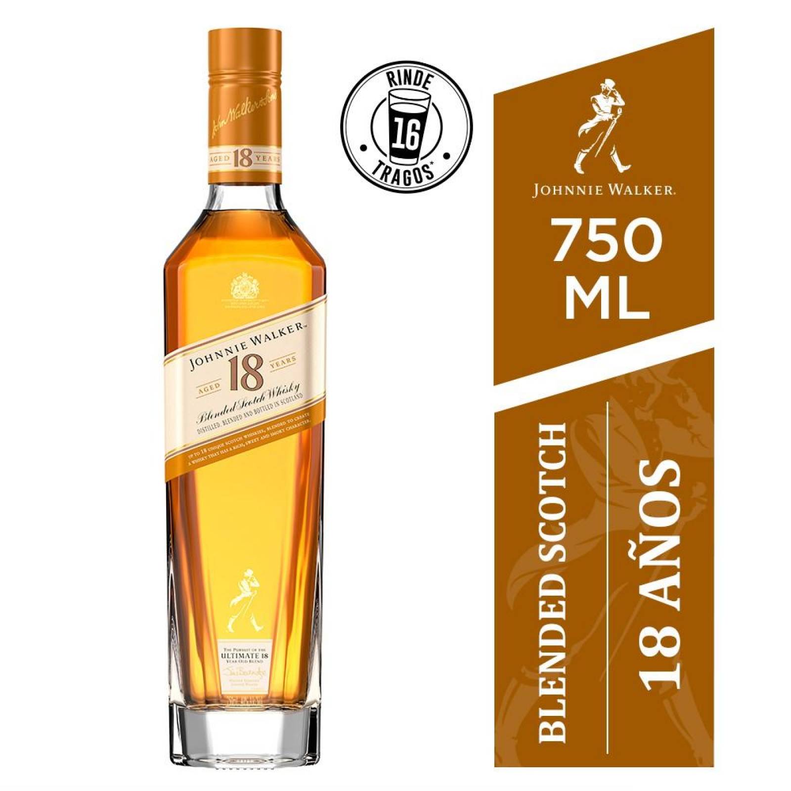 Whisky Johnnie Walker Blend 18 Años 750 ml